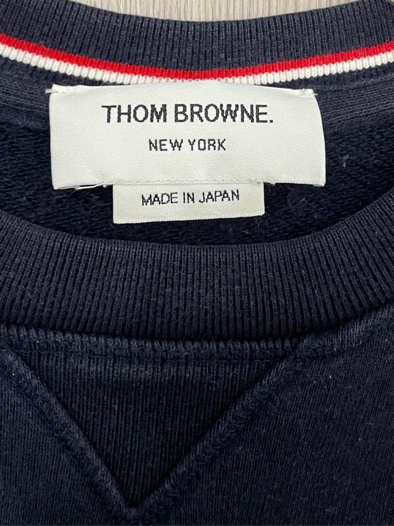 Thom Browne Thom browne Dark blue four-striped round-neck sweatshirt 25 Size US M / EU 48-50 / 2 - 6 Thumbnail