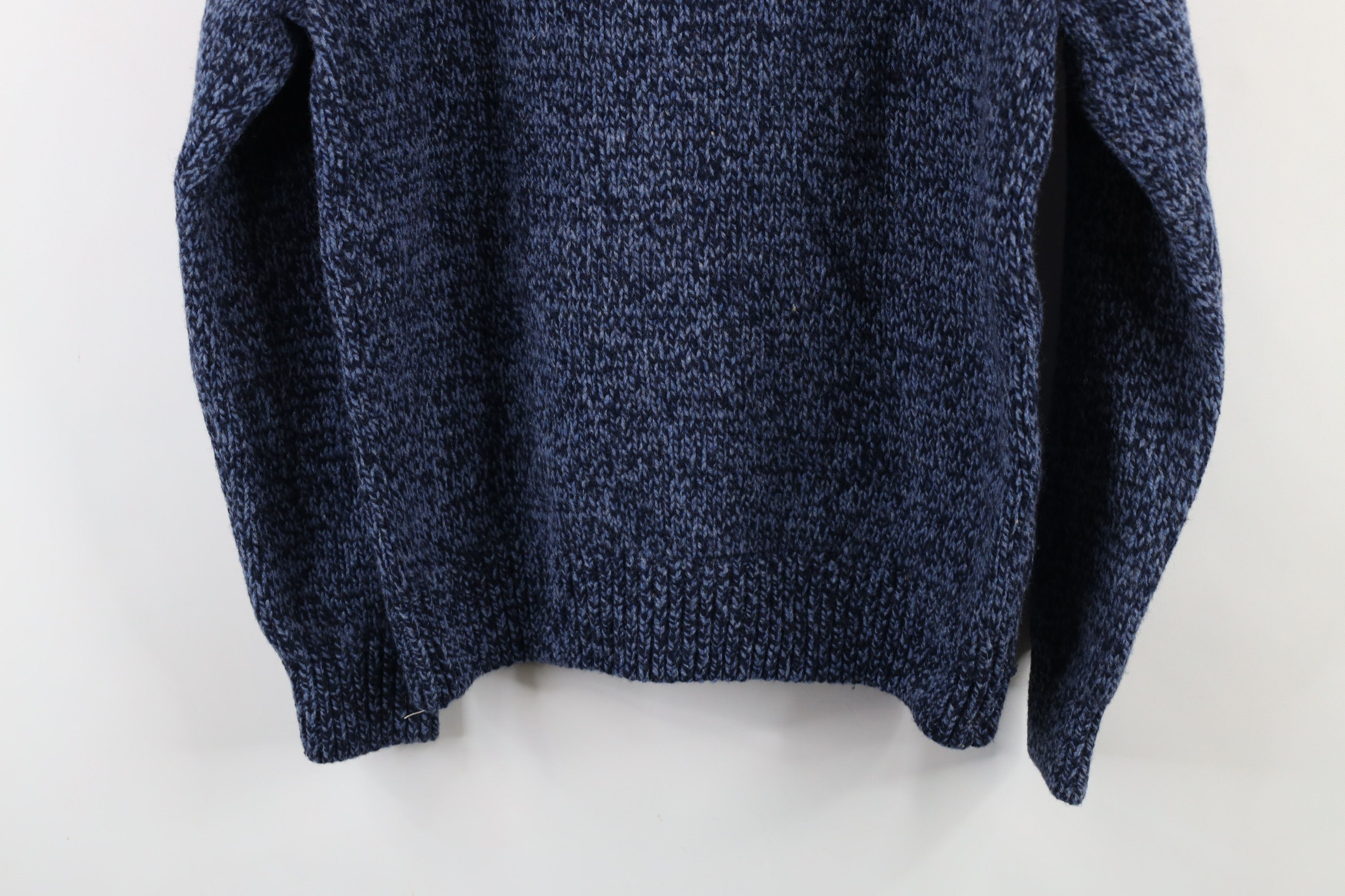 L.L. Bean Vintage 90s LL Bean Lambswool Henley Sweater Heather Blue Size US M / EU 48-50 / 2 - 9 Thumbnail