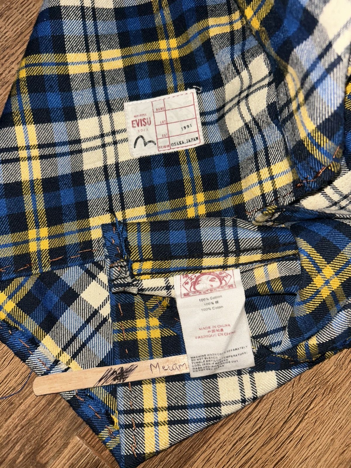 Evisu Evisu Cropped Plaid Check Flannel Shirt Size M / US 6-8 / IT 42-44 - 7 Thumbnail