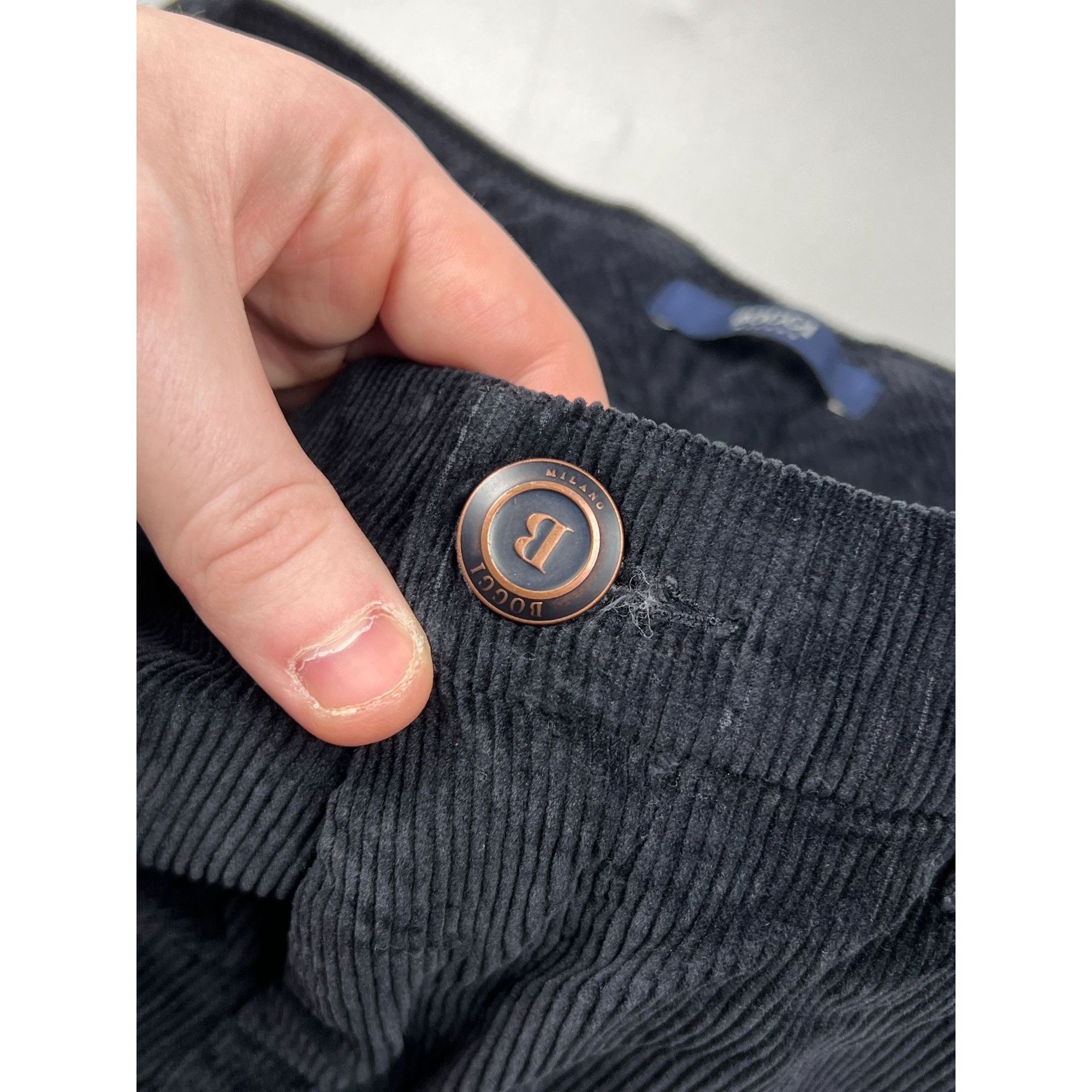 Boggi Boggi Milano Navy Blue Corduroy Pants (Y0171) Size US 30 / EU 46 - 4 Thumbnail