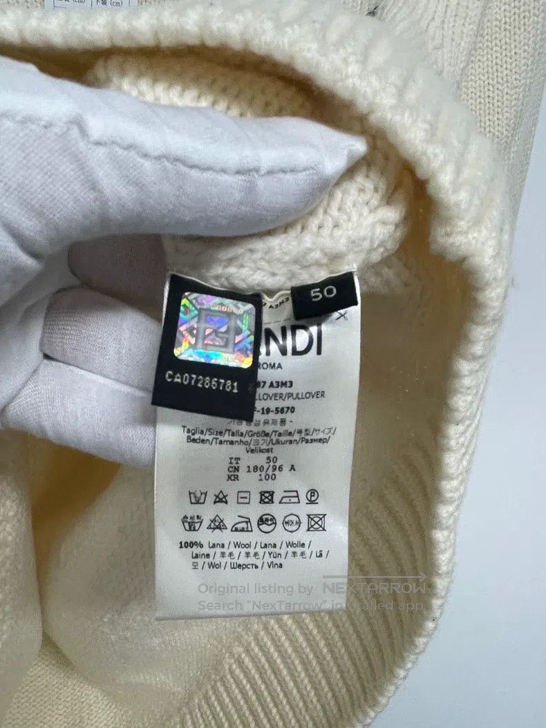 Fendi Fendi Logo Embroidered Sweater in Beige Size US M / EU 48-50 / 2 - 4 Thumbnail