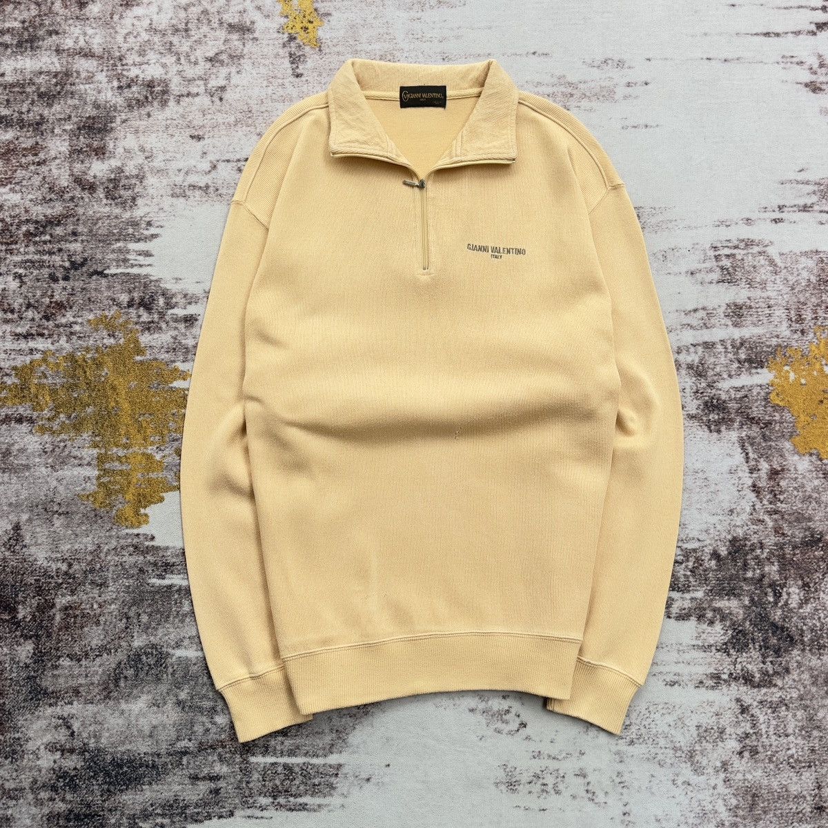 Gianni Valentino GIANNI VALENTINO Y2K MINIMALIST HALF ZIP EMBROIDERY LOGO Size US XL / EU 56 / 4 - 1 Thumbnail