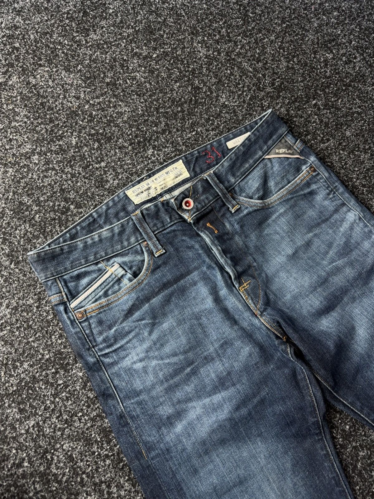 Replay Luxury 00s Replay Blue Denim pants Jeans W31 Vintage Italy Size US 31 - 4 Thumbnail