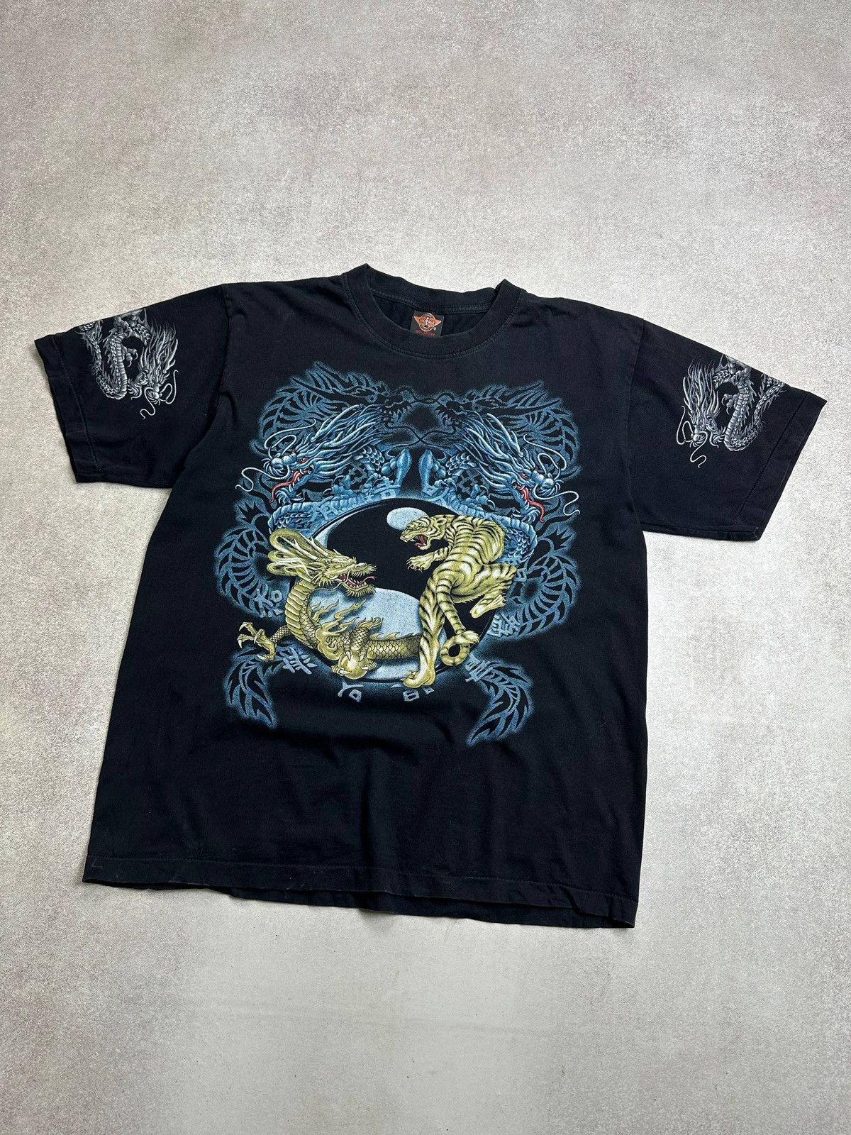 Vintage Vintage 90s Tribal Tigers Y2K All Over Print T-shirt L Size US L / EU 52-54 / 3 - 3 Thumbnail