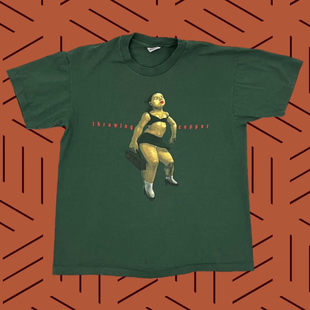 Anvil VTG 90s Throwing Copper Shirt Mens XL 1994 Live Tour Concert Band Logo Graphic Print T-Shirt Anvil Cotton Green Size US XL / EU 56 / 4 - 1 Thumbnail