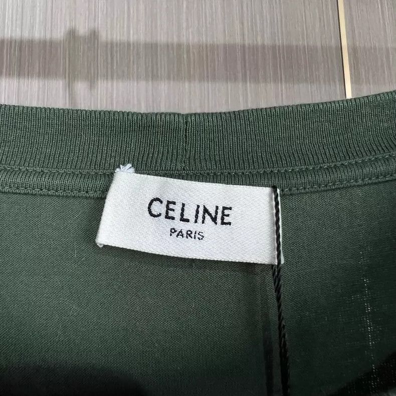 Celine Celine Green Short Sleeve TShirt Size L Size US L / EU 52-54 / 3 - 5 Thumbnail