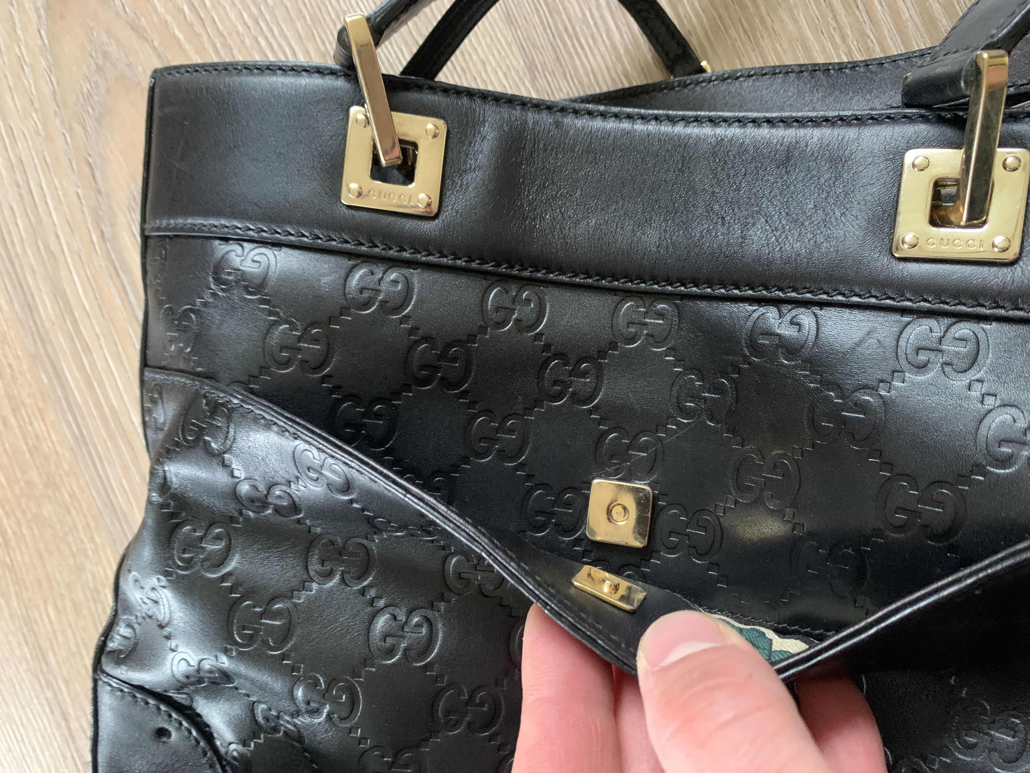 Gucci Vintage Gucci Guccissima Monogram Black Leather Handbag Size ONE SIZE - 5 Thumbnail