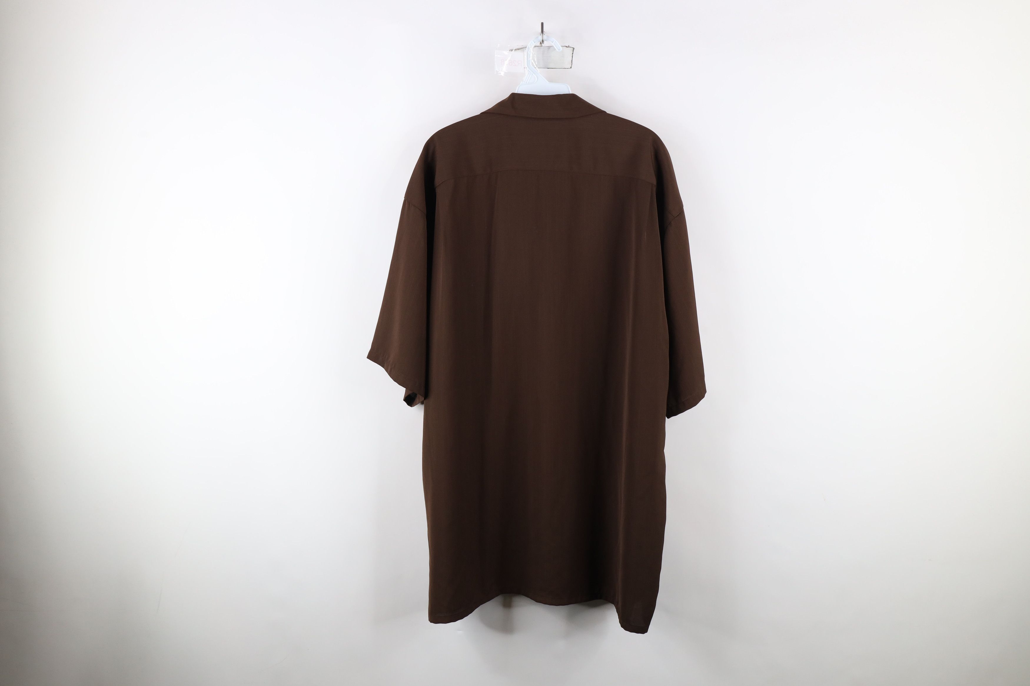 Vintage Vintage 90s Rockabilly Streetwear Collar Button Shirt Brown Size US XL / EU 56 / 4 - 11 Thumbnail