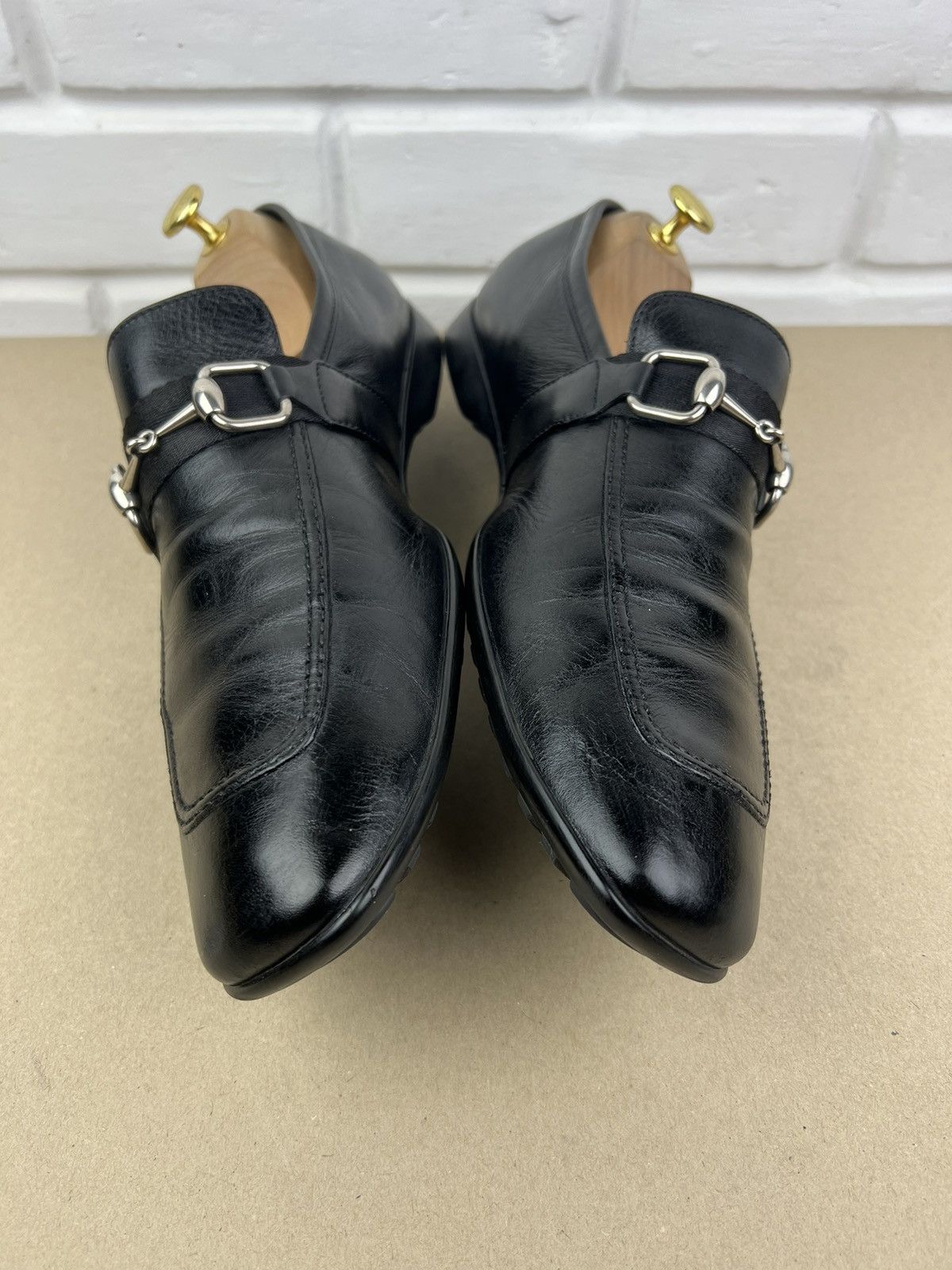 Gucci GUCCI Loafers Leather Slip Ons Shoes HORSEBIT Web Stripe Men Size US 11 / EU 44 - 7 Thumbnail