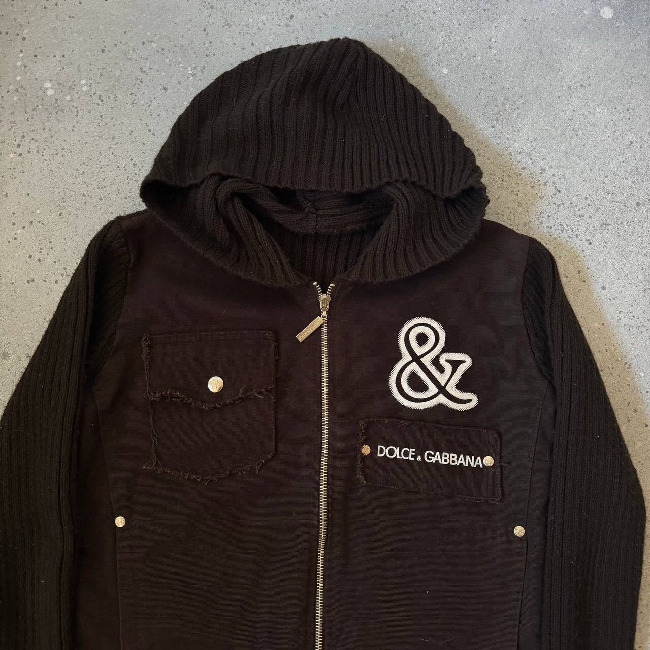 Dolce & Gabbana × Vintage D&G Dolce & Gabbana Vintage Brown Knit Zip Sweatshirt Jacket Size M / US 6-8 / IT 42-44 - 2 Thumbnail