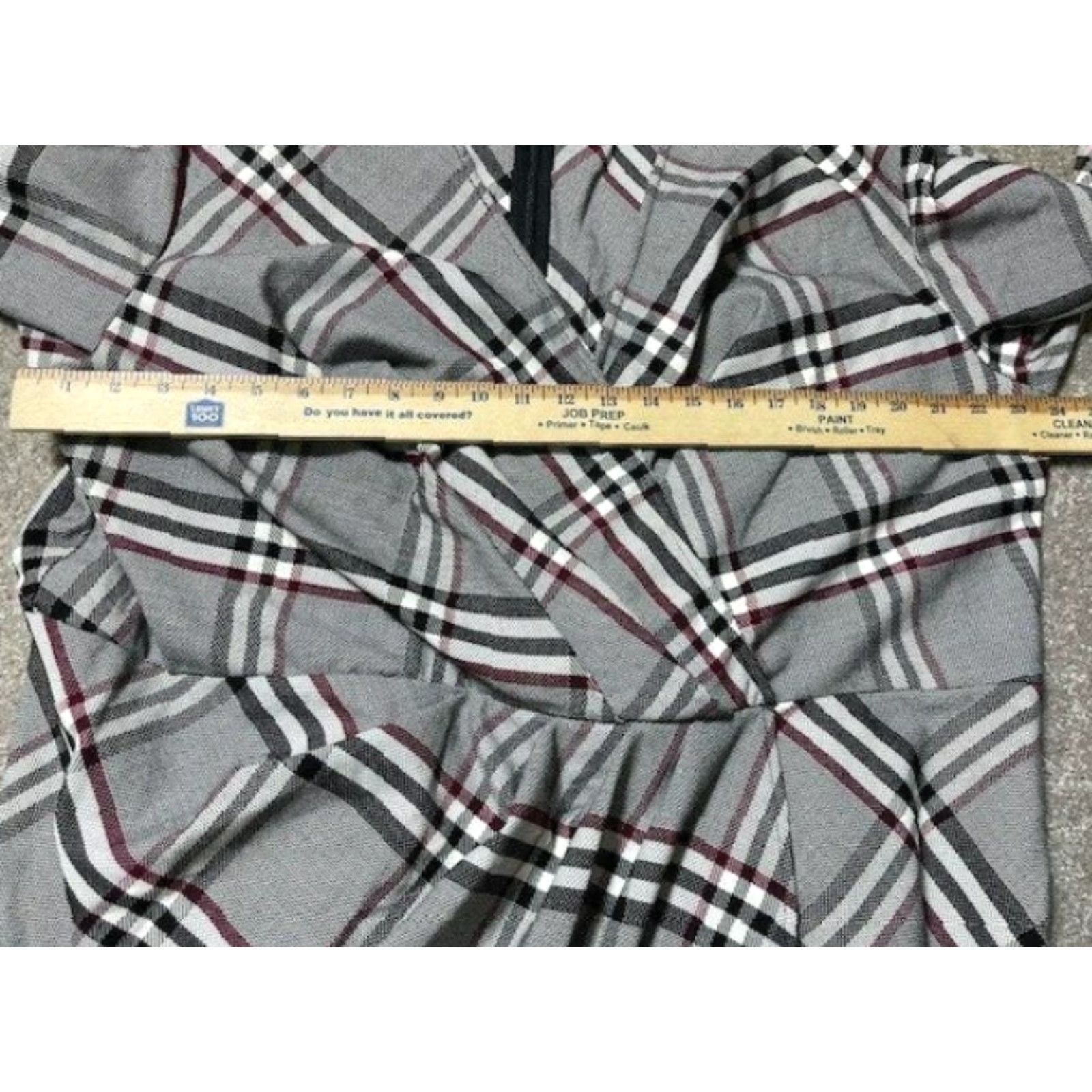 Vintage Gabrielle Union Wrap Dress Plus Size 3 Long Sleeve V-Neck Houndstooth Plaid Gray, Women, Dress, Wrap, 3, Plus, Gray Size XS / US 0-2 / IT 36-38 - 4 Thumbnail