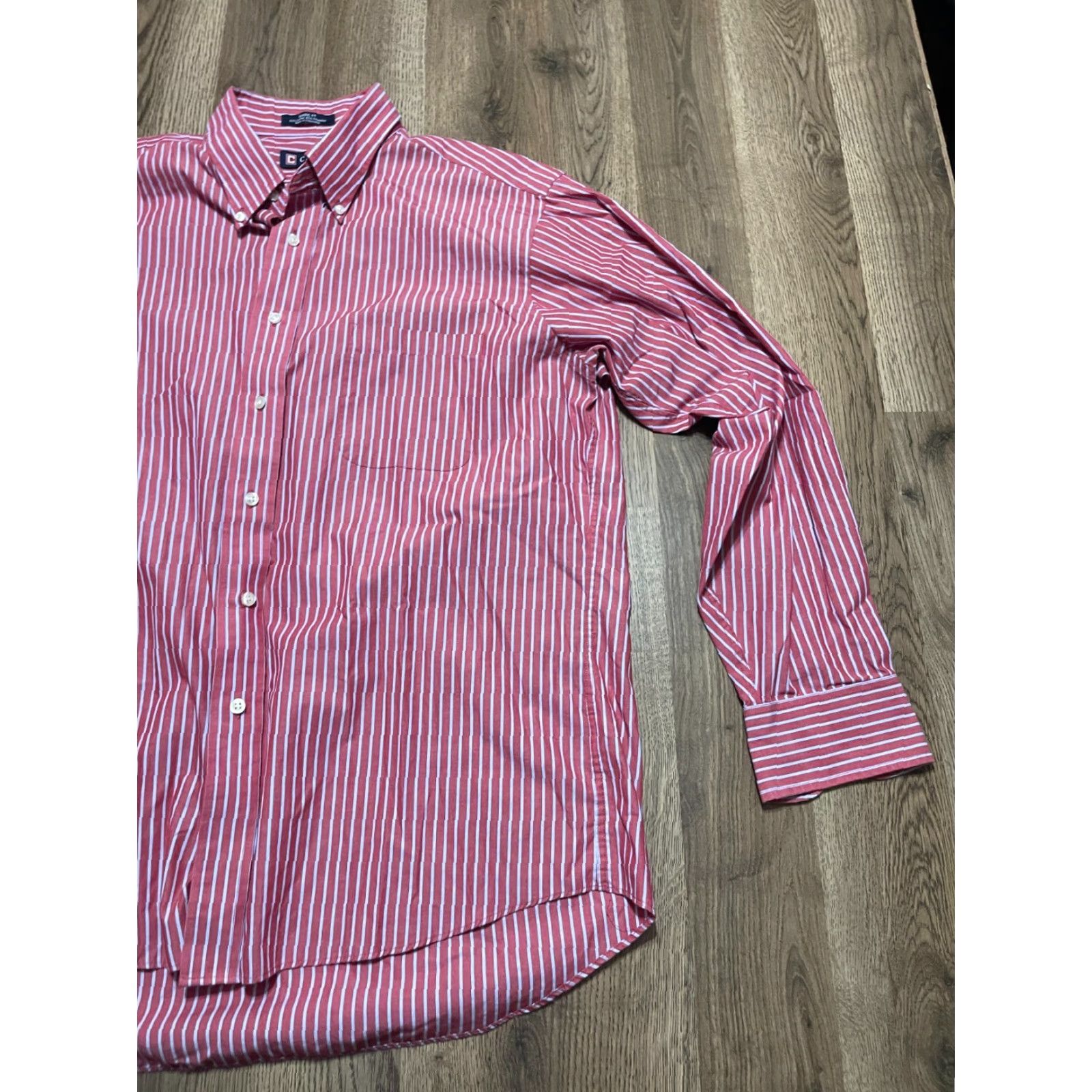 Chaps **Men's Red White Striped Button Down Shirt, Size 17 34/35, Classic Fit** User: Men's Red White Striped Button Down Shirt, Size 17 34/35, Classic Fit Size US XL / EU 56 / 4 - 4 Thumbnail