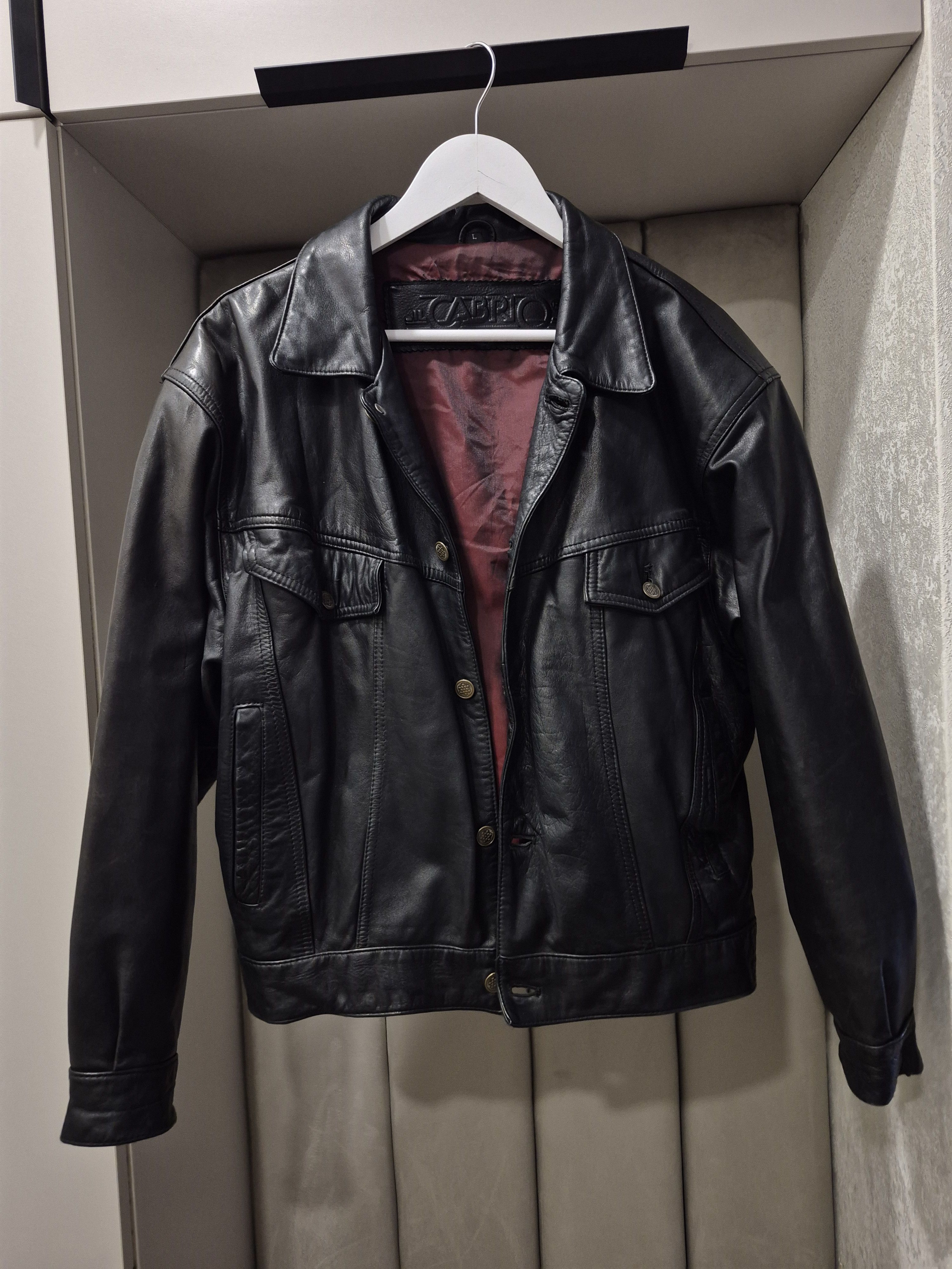Vintage Cabrio leather trucker jacket Size US M / EU 48-50 / 2 - 1 Thumbnail