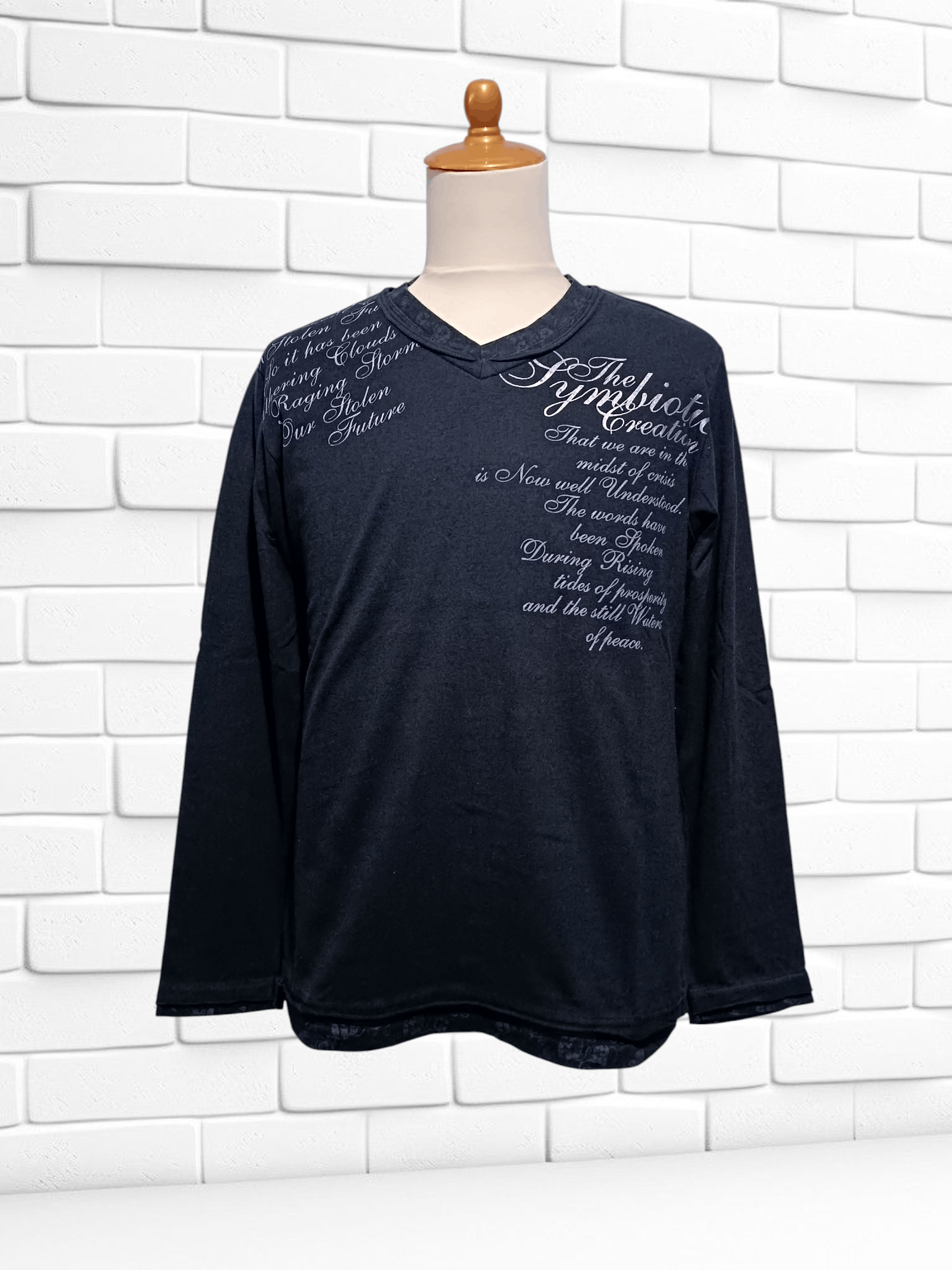 Japanese Brand Japanese Brand Double Layer Poem Tee Style Gothic Grunge Size US M / EU 48-50 / 2 - 1 Thumbnail