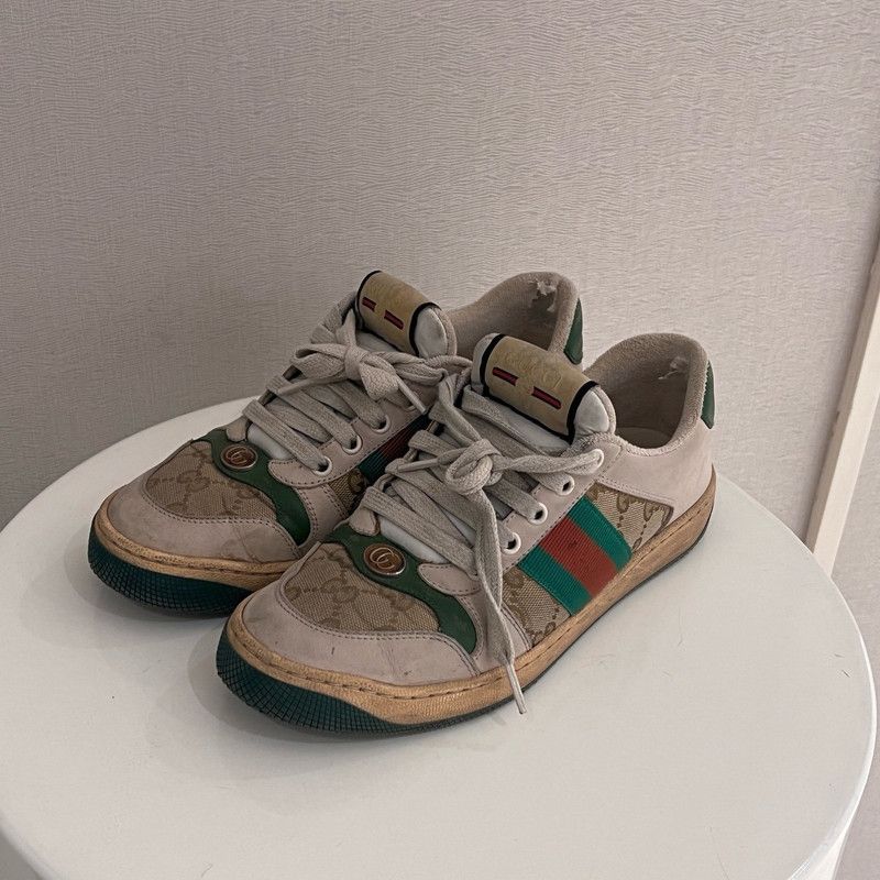 Gucci Gucci Screener Vintage Leather Sneakers for Men 0079 Size US 7.5 / EU 40-41 - 1 Thumbnail