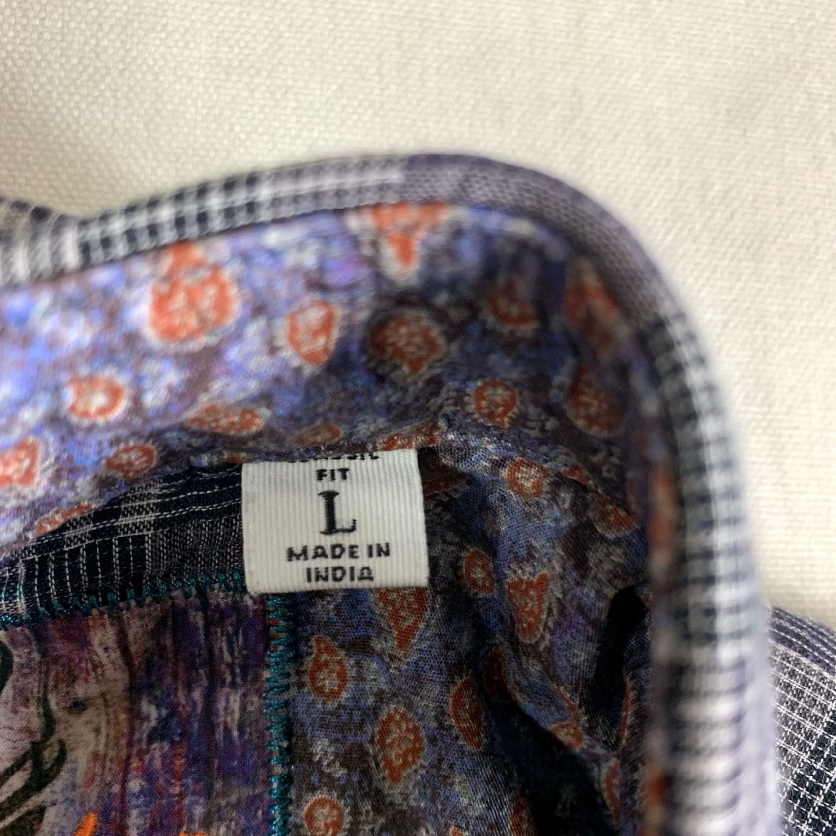 Robert Graham Robert Graham Shirt Men Large Gray Patchwork Button-Up Long Sleeve Cotton Plaid Paisley Flip Cuff Classic Fit Size US L / EU 52-54 / 3 - 3 Thumbnail