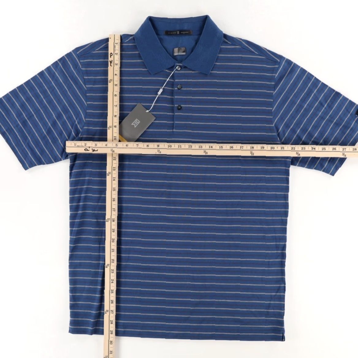 Nike VTG Nike TW Tiger Woods Cotton Blend Striped Polo Shirt Blue Men's M Size US M / EU 48-50 / 2 - 3 Thumbnail