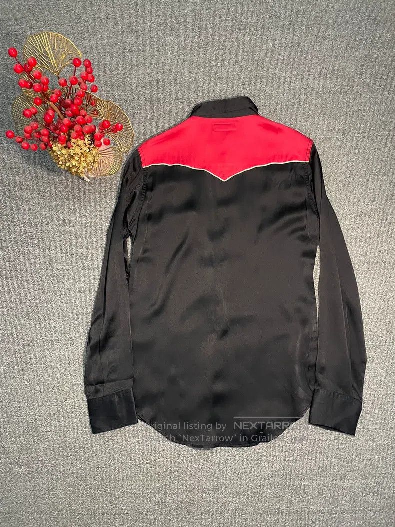 Saint Laurent Paris Saint Laurent Paris Black and Red Silk Shirt Size US M / EU 48-50 / 2 - 6 Thumbnail