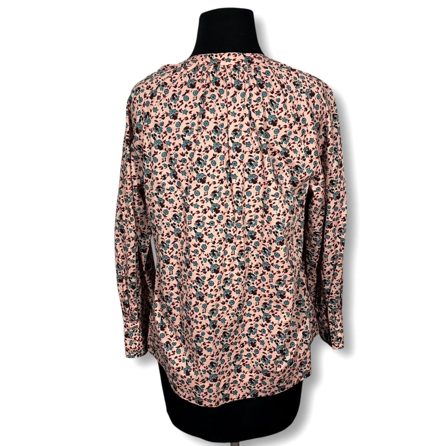 Joie Joie Dracha Floral Tassel Tie V-Neck Blouse Womens S Pink Floral Print Tunic Size S / US 4 / IT 40 - 2 Thumbnail
