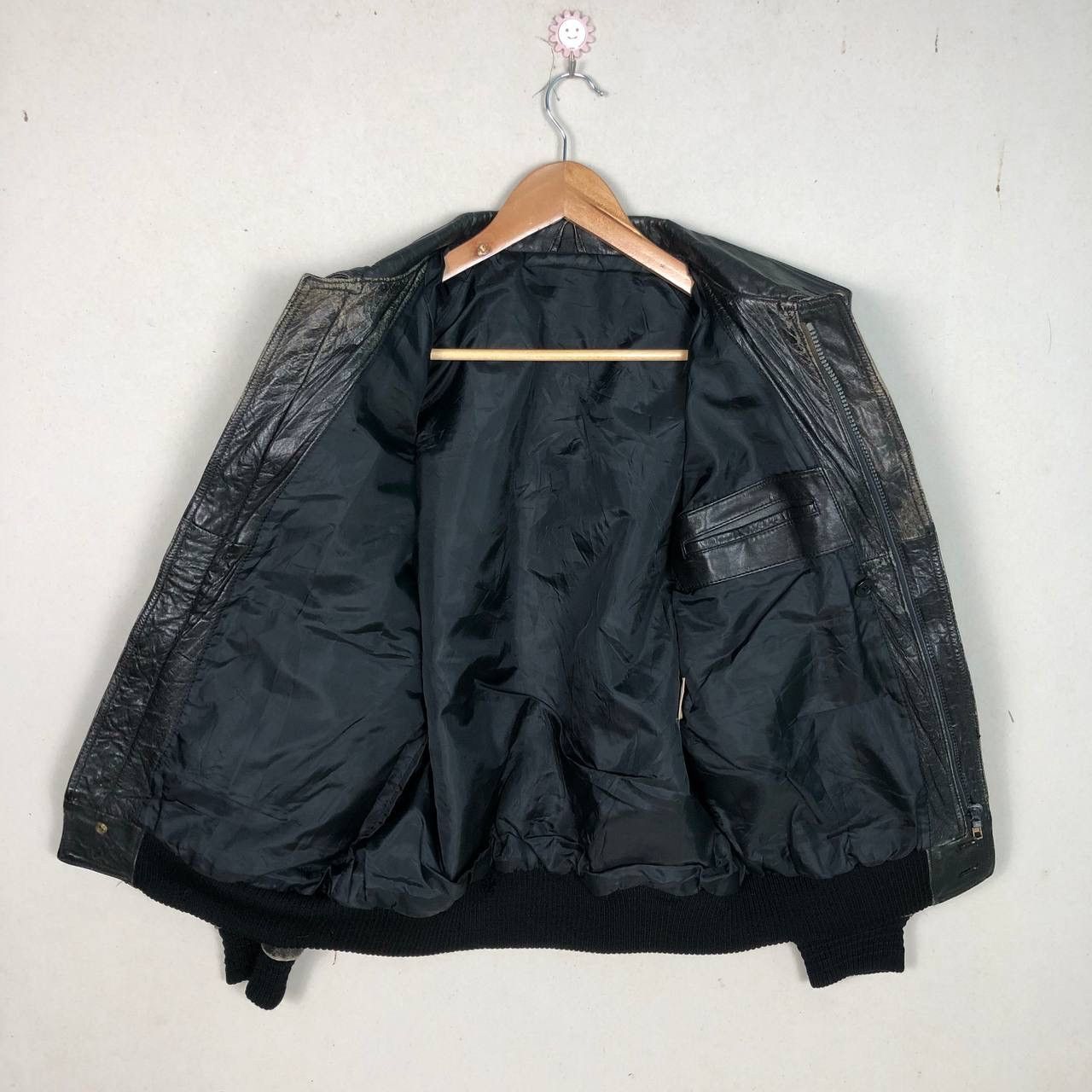 Japanese Brand Vintage Leather IS-674-MS Flight Jacket Black Size US M / EU 48-50 / 2 - 3 Thumbnail
