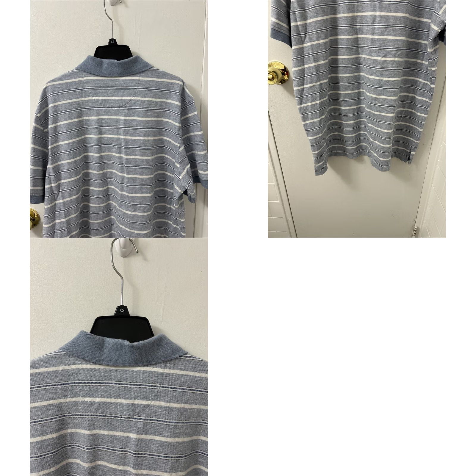 Brooks Brothers Brooks Brothers Polo Shirt Mens XL Blue Striped Linen Blend Regular Fit S/S Polo Shirt Swinging Golf Casual Size US XL / EU 56 / 4 - 8 Thumbnail