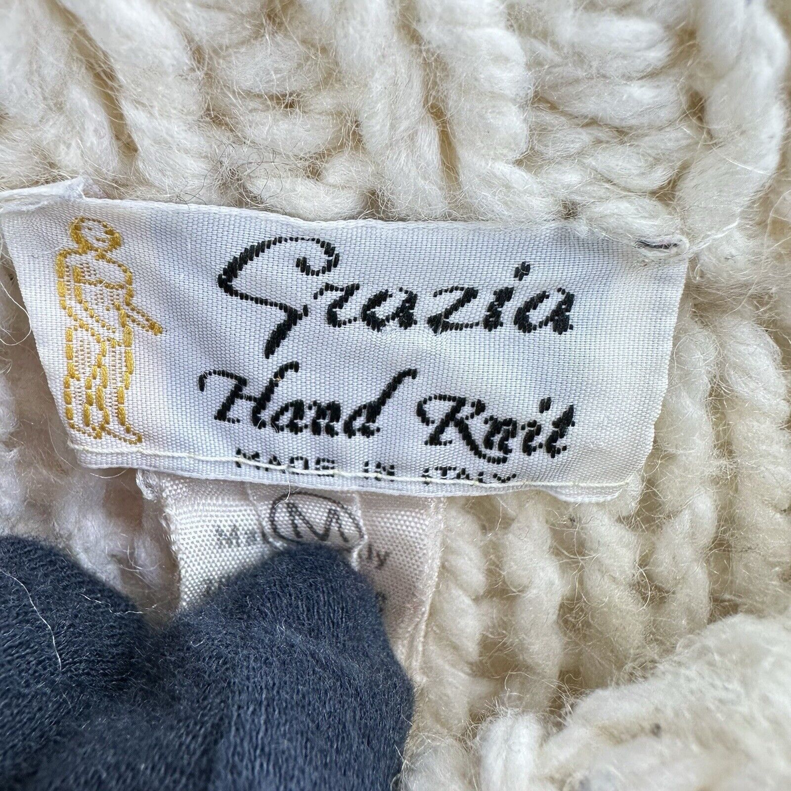 Other 1960's Grazia Italian Wool Hand Knit Vintage Cable Sweater M Size M / US 6-8 / IT 42-44 - 4 Thumbnail