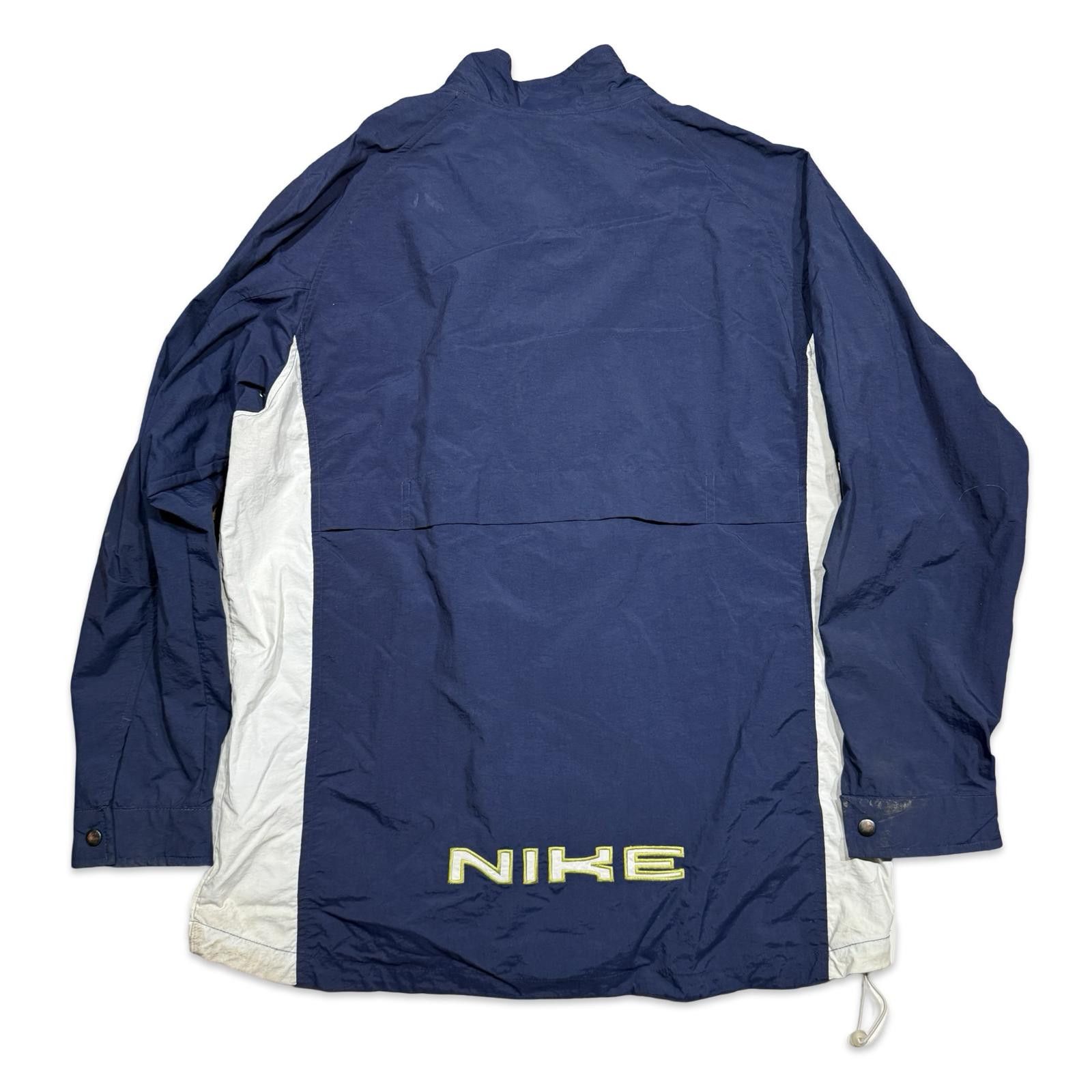 Nike Nike Men's Y2K Navy and Lime Green Windbreaker Jacket Size US L / EU 52-54 / 3 - 2 Thumbnail