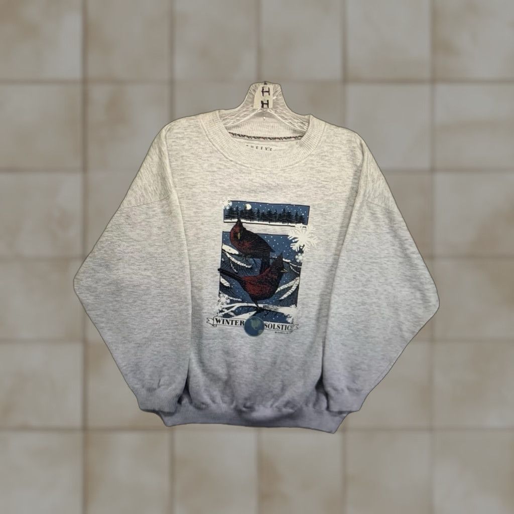 Vintage Vintage Nature Sweatshirt Cardinals Winter Solstice Adult XL Heavyweight 90s Size US XL / EU 56 / 4 - 1 Thumbnail