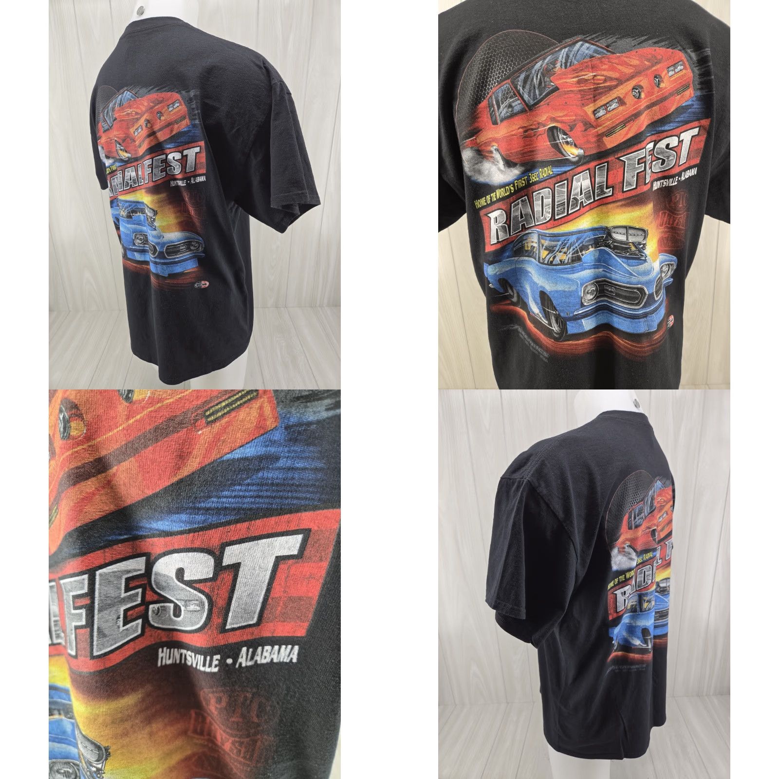 Gildan Radial Fest Huntsville AL Shirt Black Size XL Double Sided Men T-Shirt Short Sleeve Graphic Print Gildan Size US XL / EU 56 / 4 - 8 Thumbnail