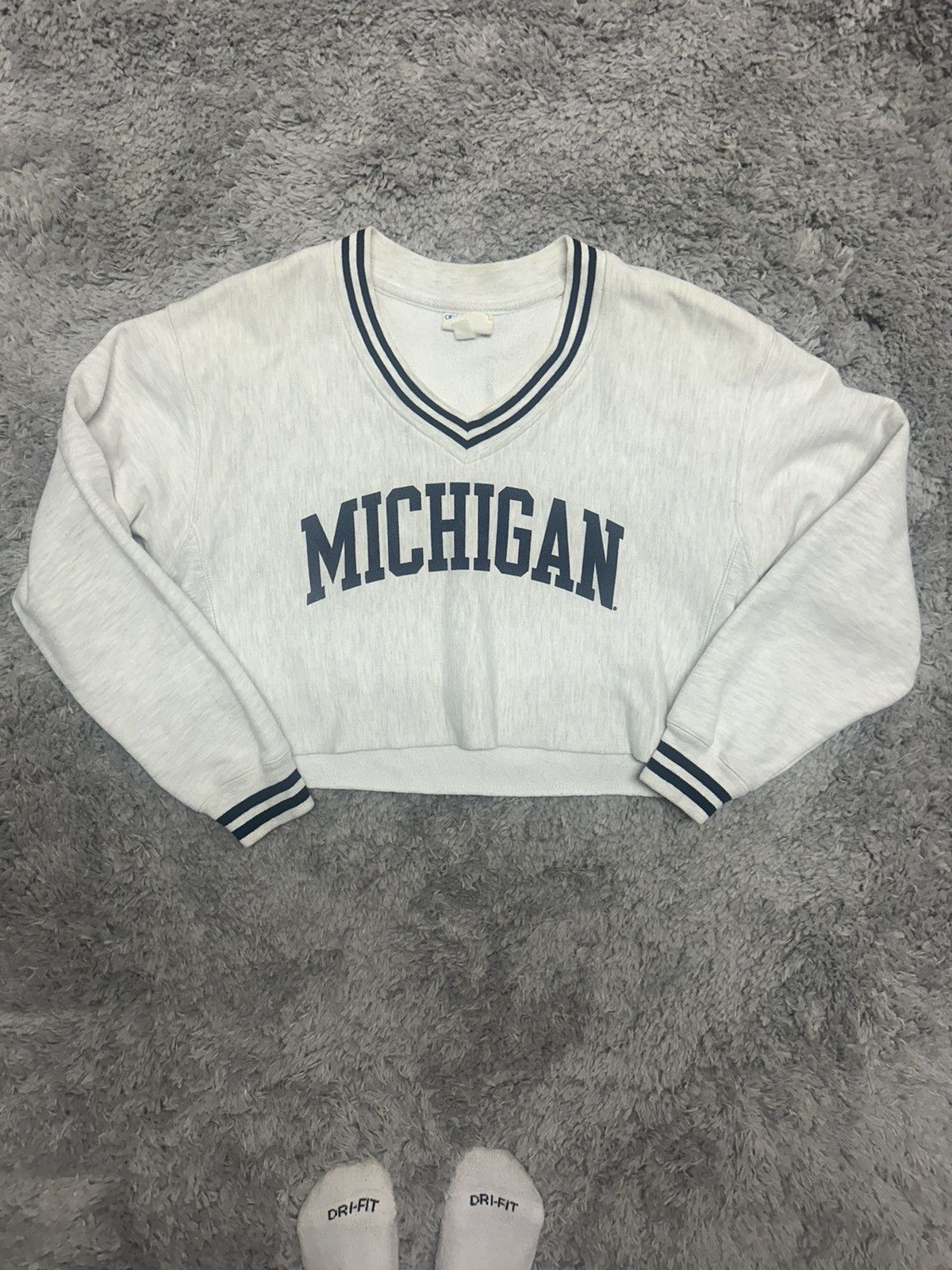 Champion × Vintage Vintage Champion Michigan Reverse weave crop Crewneck Size M / US 6-8 / IT 42-44 - 1 Thumbnail