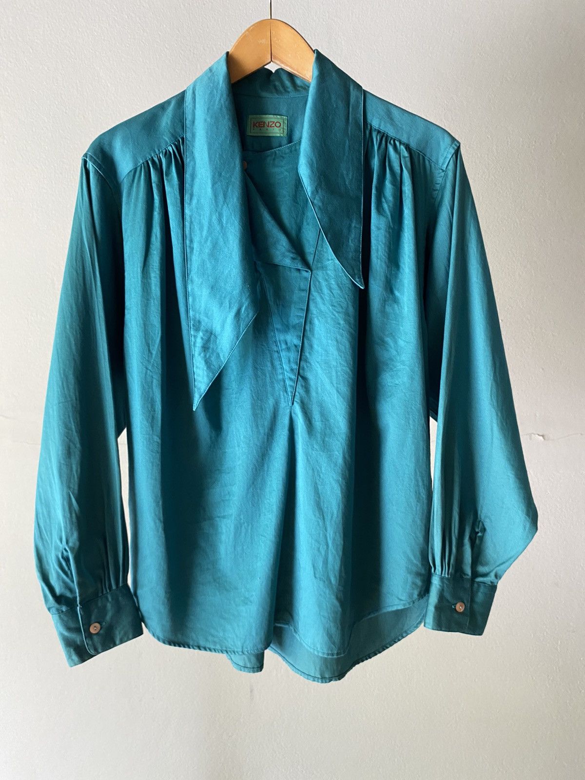 Kenzo KENZO Vintage turquoise green blouse Size M / US 6-8 / IT 42-44 - 1 Thumbnail