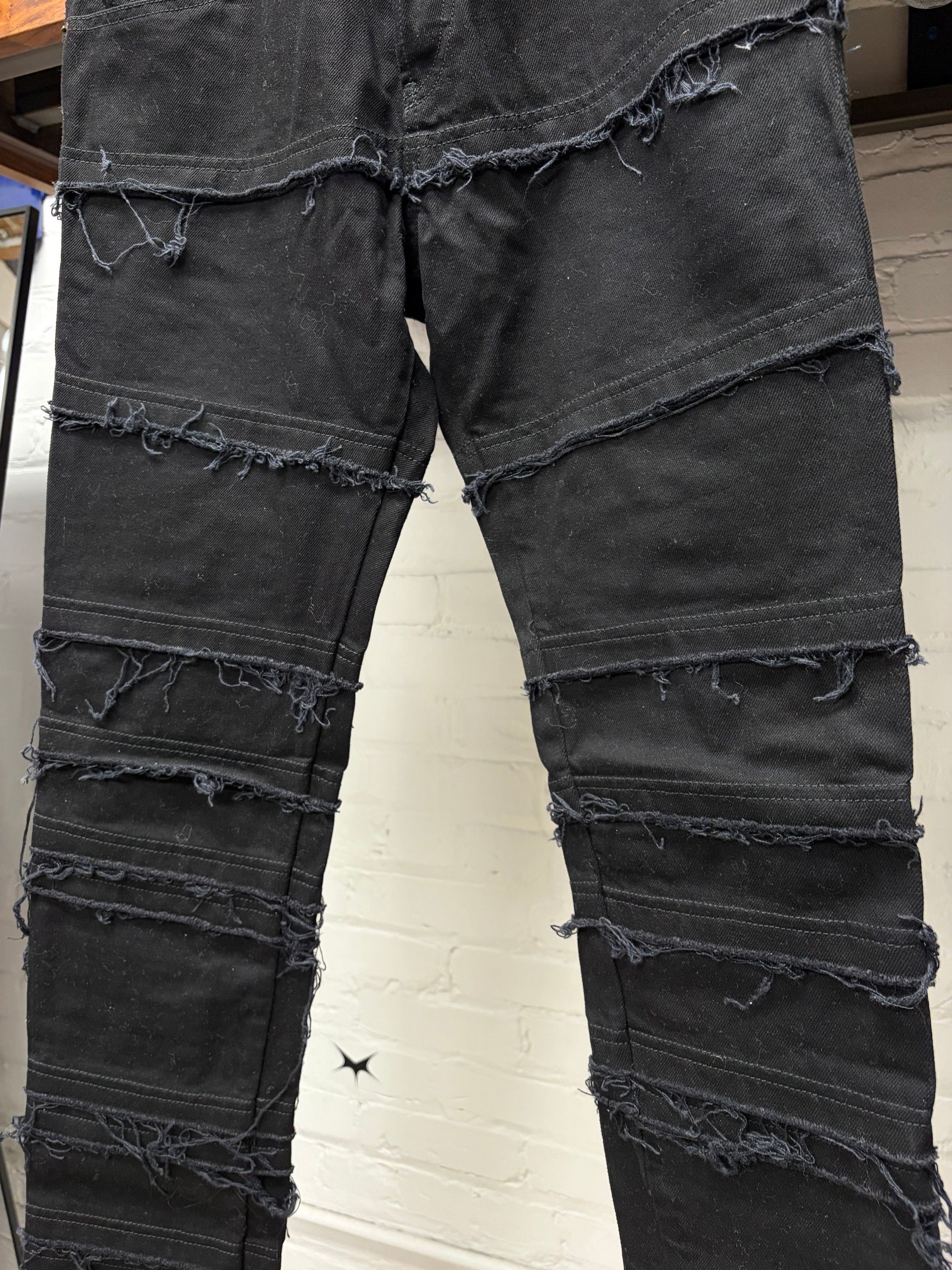 Diesel Diesel Black Gold ‘Hagi’ Raw Hem Distressed Black Skinny Jeans Size US 32 / EU 48 - 2 Thumbnail