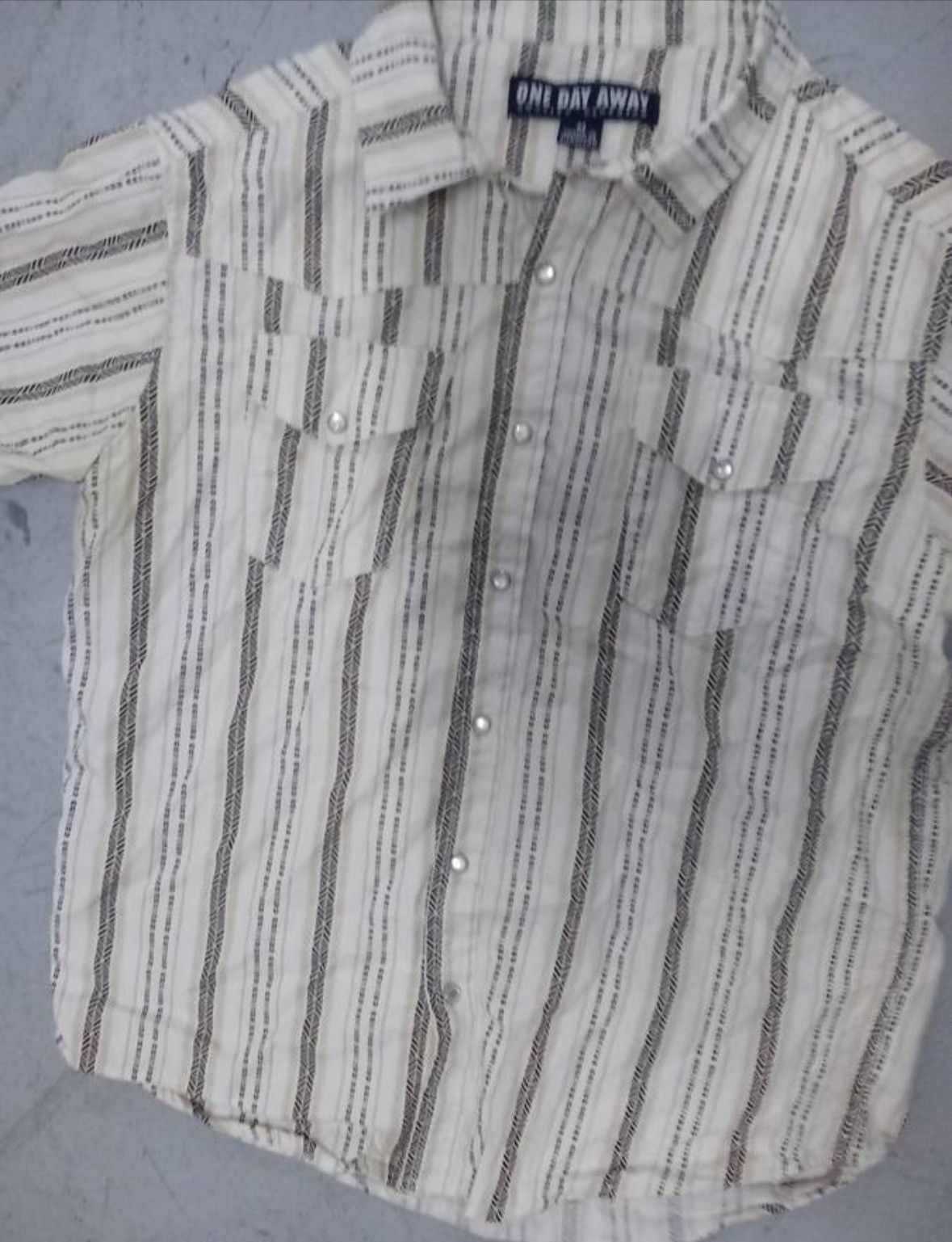 Other ONE DAY AWAY Striped Cotton Short Sleeve Button-Up Size M Size US M / EU 48-50 / 2 - 4 Thumbnail