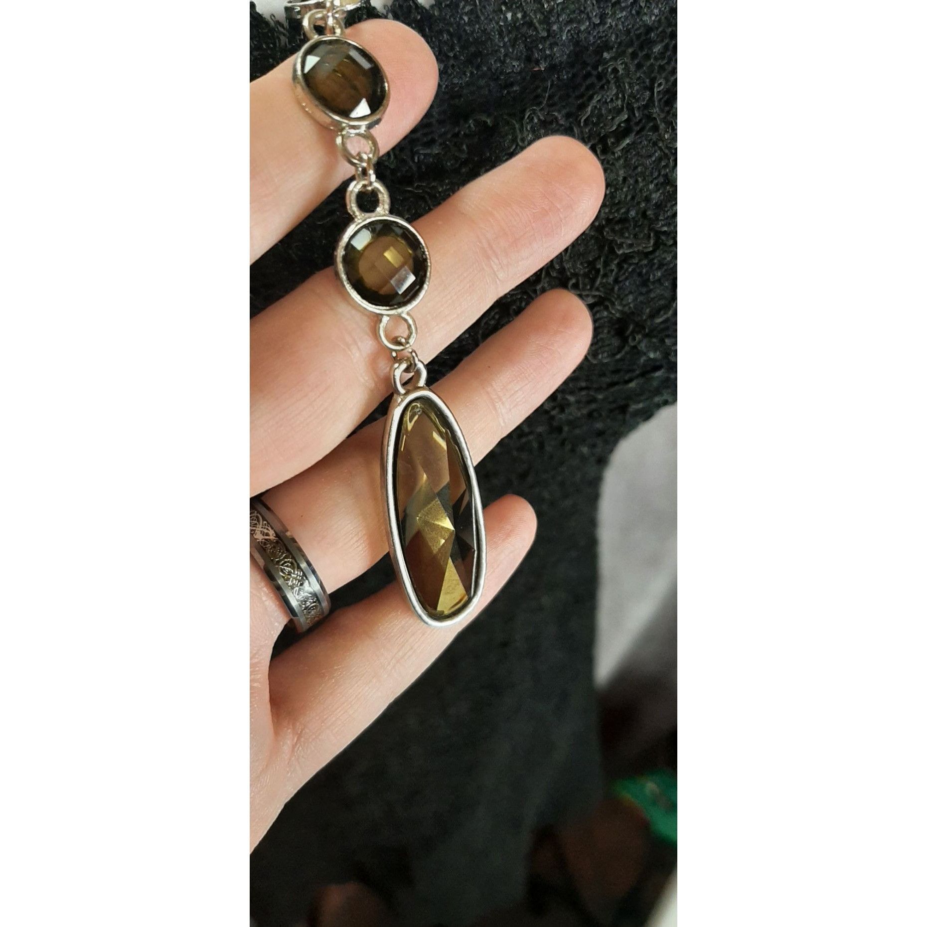 Other Vintage-Inspired Toggle Pendant Necklace With Faceted Olive- Size ONE SIZE - 4 Thumbnail
