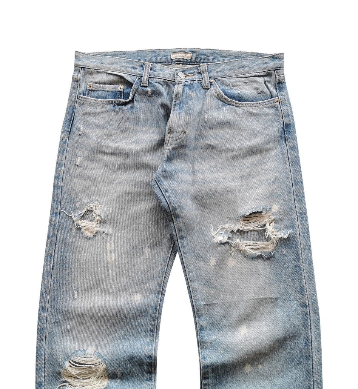 Japanese Brand Distressed Denim Jeans Size US 33 - 2 Thumbnail