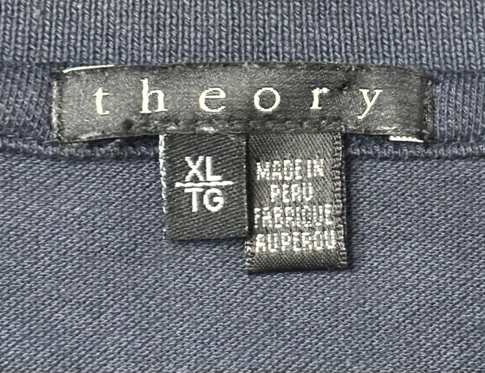 Theory Theory Polo Shirt Women's XL Navy Short Sleeve Top Cotton Size XL / US 12-14 / IT 48-50 - 2 Thumbnail