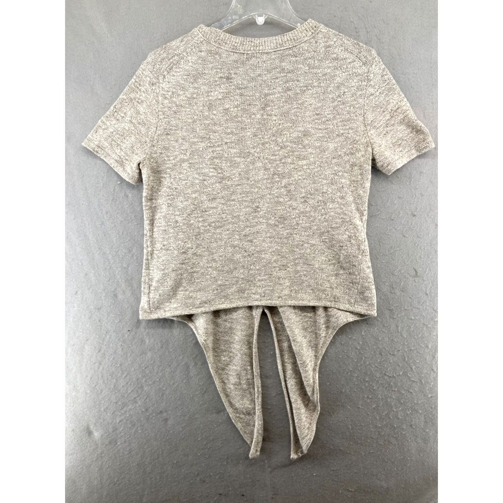Madewell Madewell Shirt Womens S Brown Tan Short Sleeve Sweater Tie Front Preppy Boho Size S / US 4 / IT 40 - 7 Thumbnail