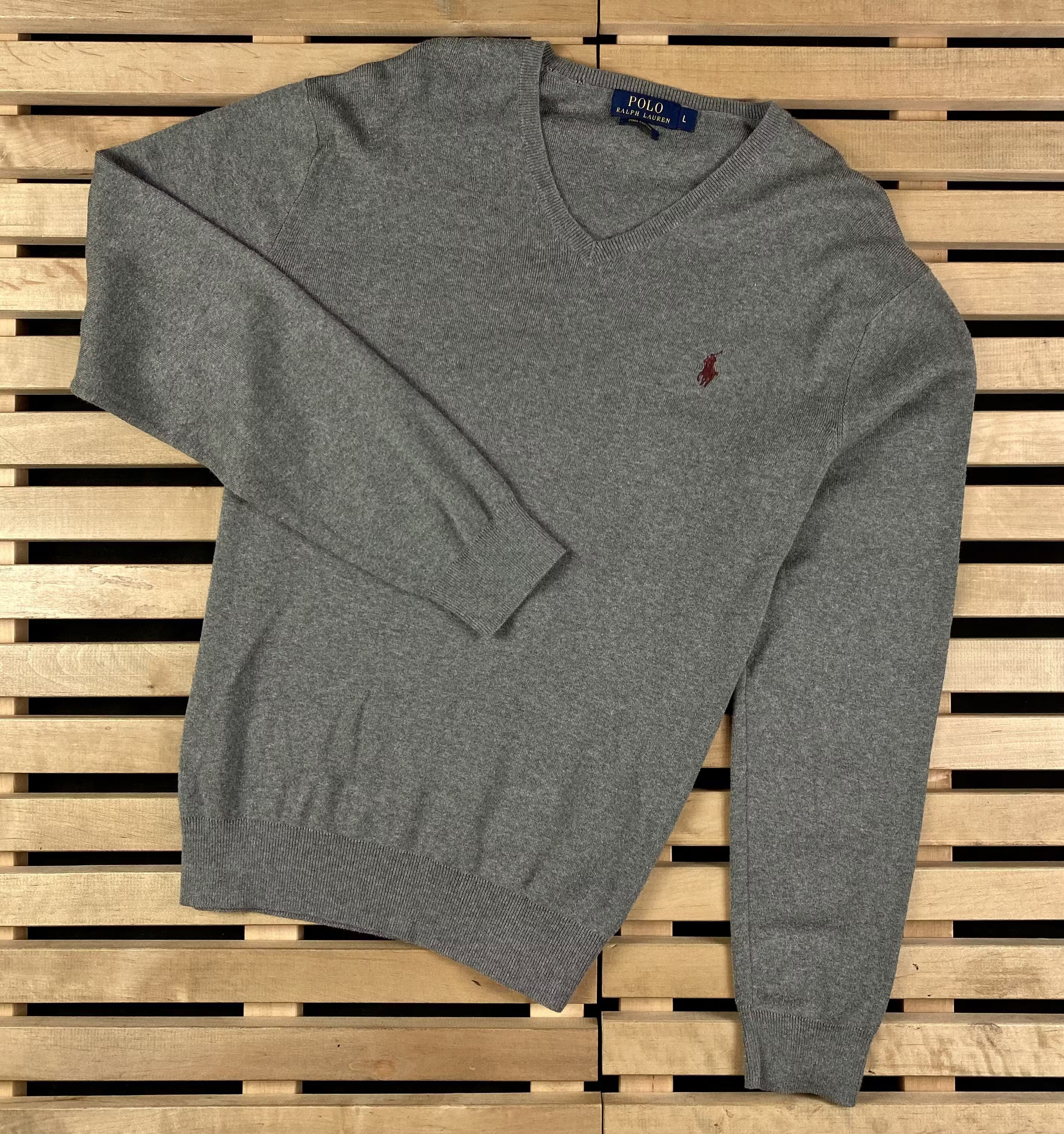 Polo Ralph Lauren × Ralph Lauren Mens Jumper V Neck Polo Ralph Lauren Pima Cotton Size L Size US L / EU 52-54 / 3 - 1 Thumbnail
