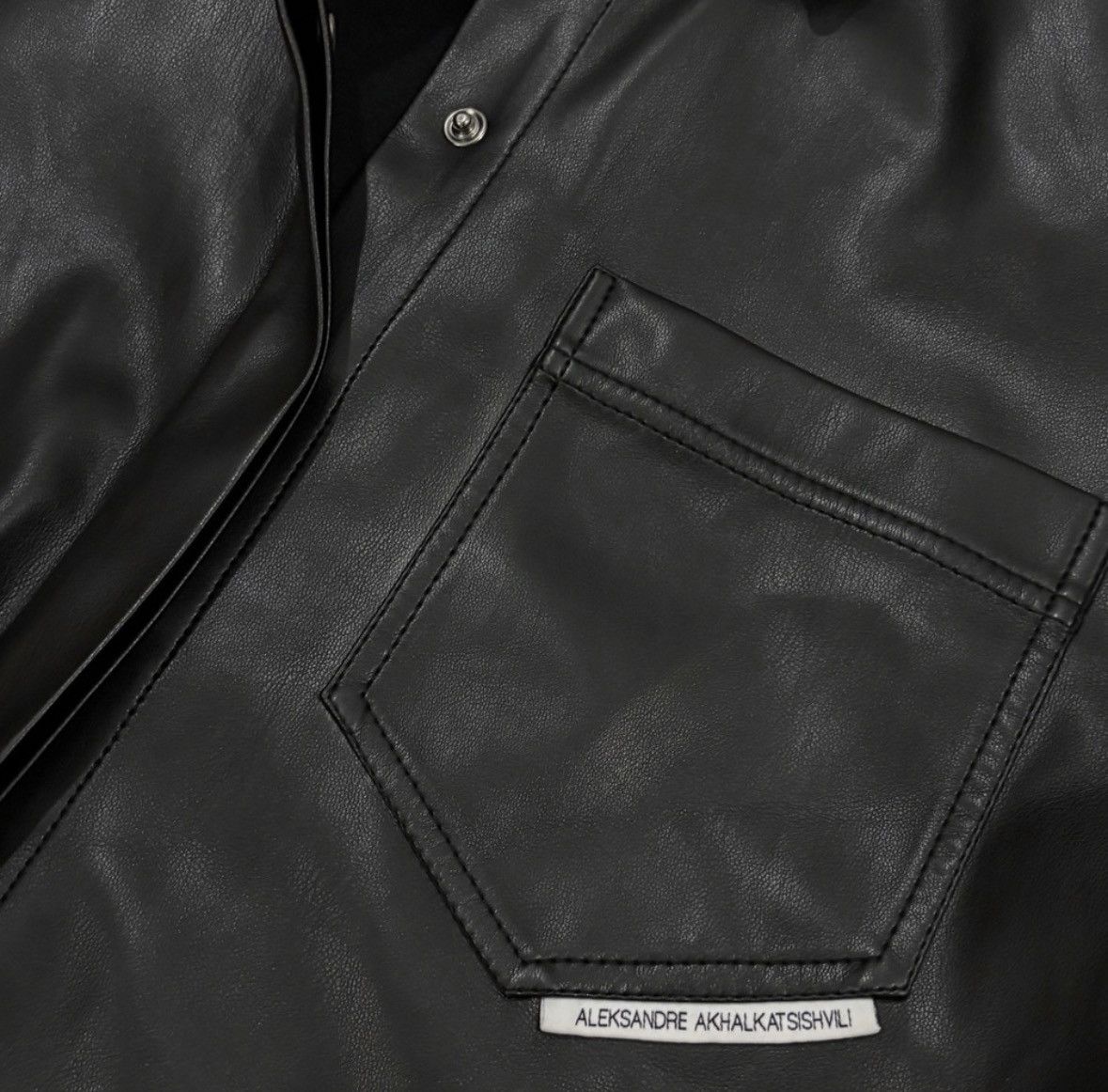 Alexandre Plokhov Aleksandre Akhalkatsishvili Black Vegan Leather Shirt Size US M / EU 48-50 / 2 - 2 Thumbnail