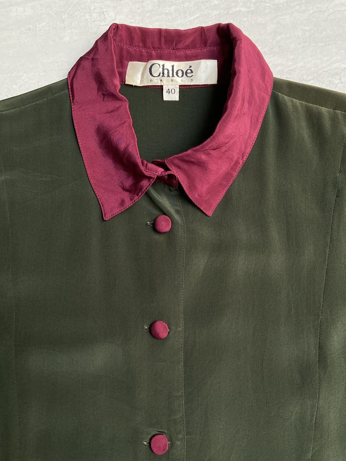 Chloe CHLOE PARIS Green Blouse Size S / US 4 / IT 40 - 4 Thumbnail