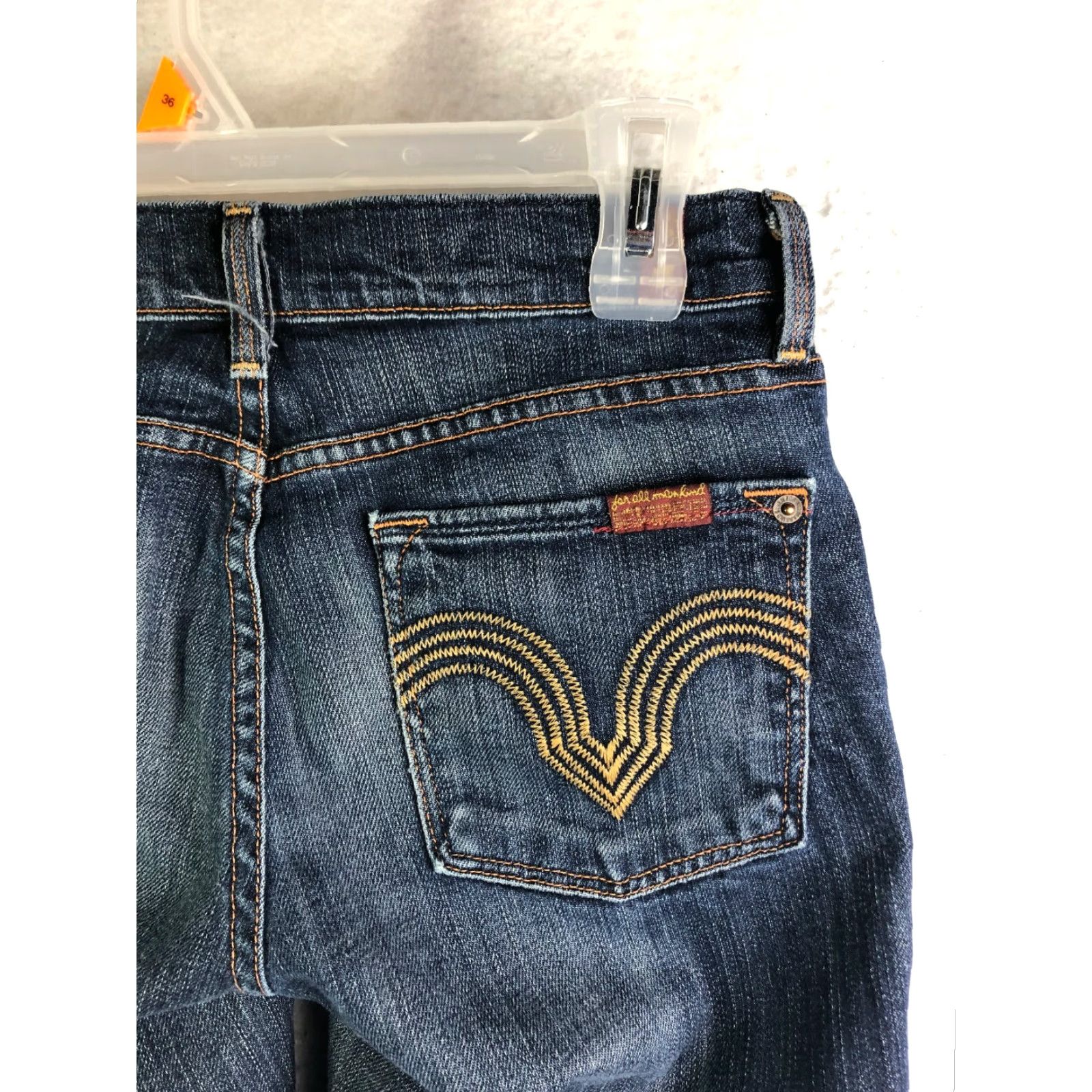 7 For All Mankind 7 For All Mankind Juniors Size 27 Low Rise Straight Leg Blue Denim Jeans Size 27" / US 4 / IT 40 - 6 Thumbnail