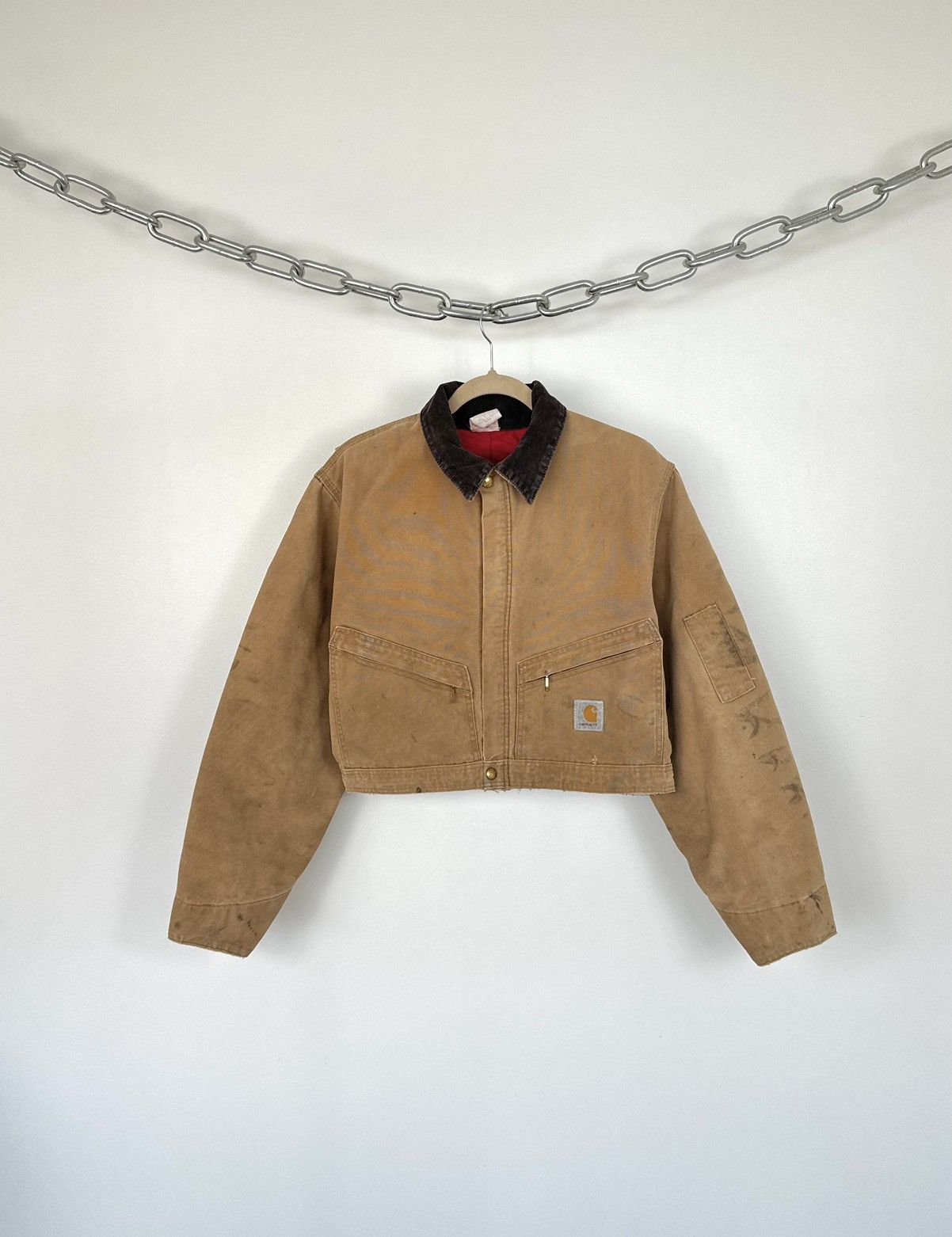 Carhartt Vintage 80s Carhartt USA Cropped Boxy Distressed Rare Jacket Size US S / EU 44-46 / 1 - 1 Thumbnail
