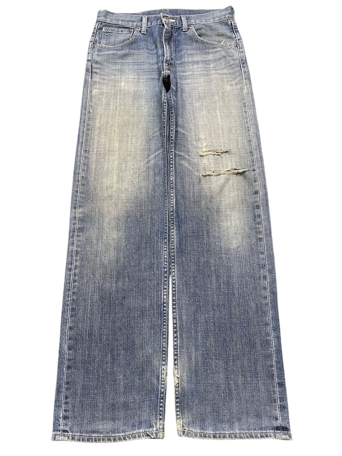 Vintage Levis 503 Blue Faded Wash Distress Style Loose Jeans
