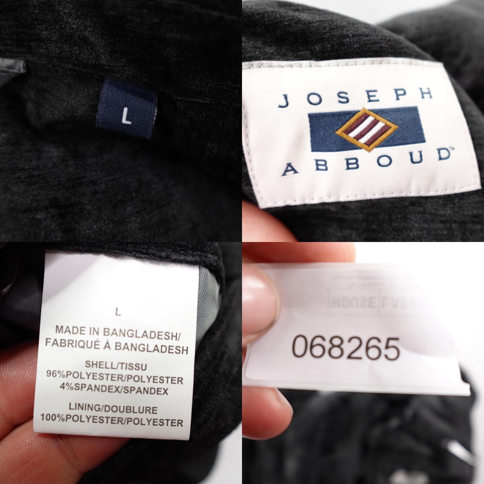 Joseph Abboud Joseph Abboud Blazer Mens Large Black Velvet Two Button Sport Coat NEW Size 42R - 8 Thumbnail