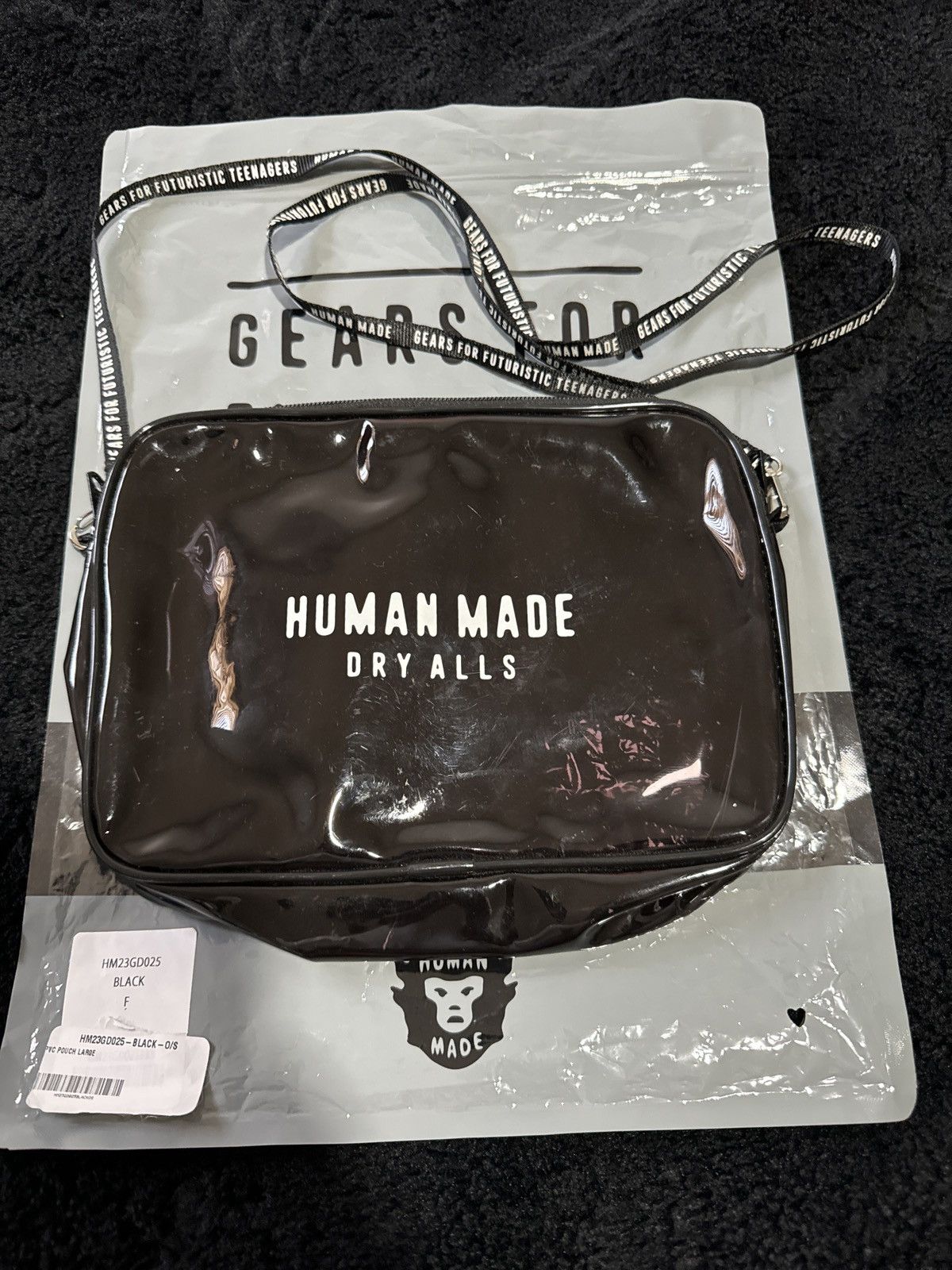 Human made pvc pouch black side bag