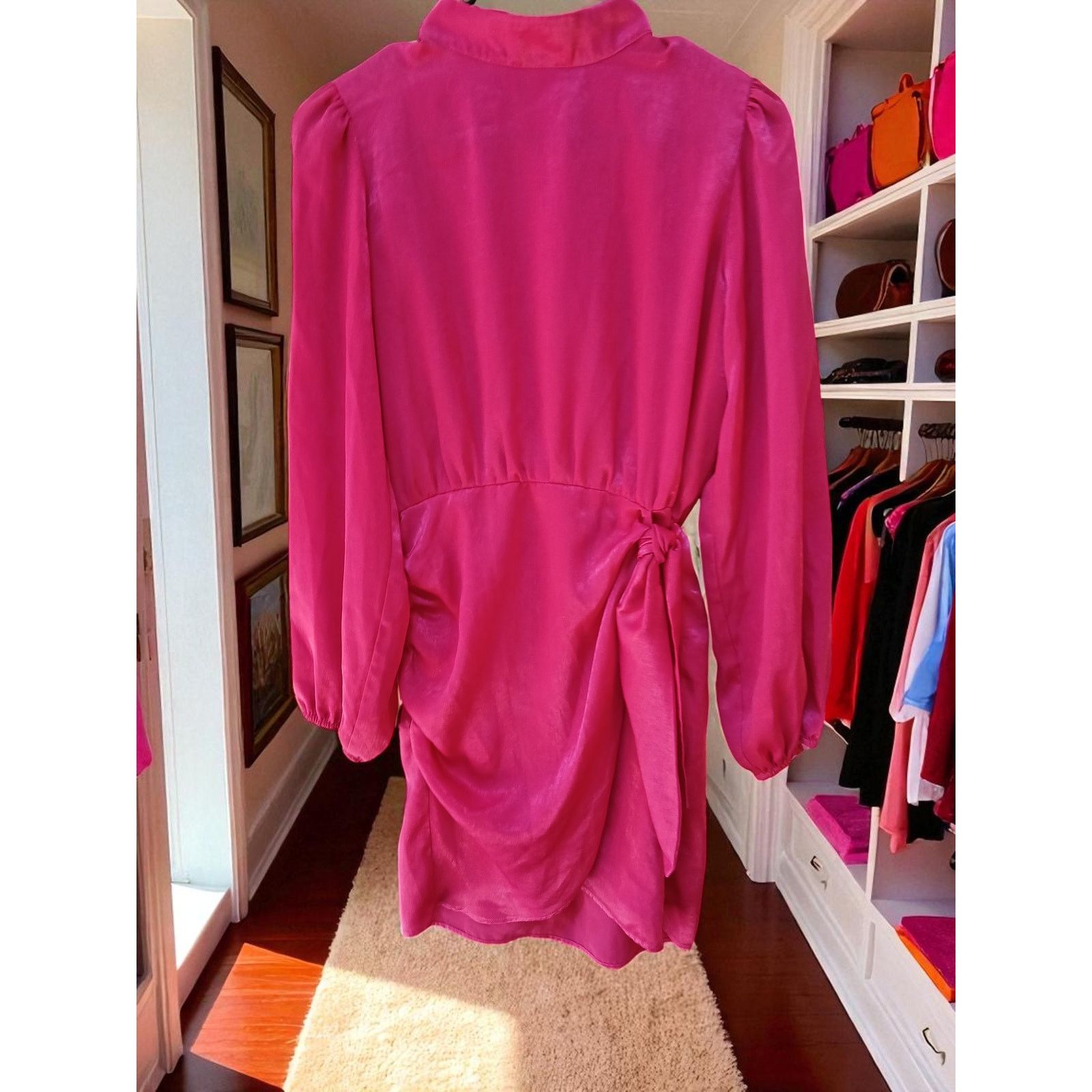 strapless open back dress 50s/60s Hot Pink Sequined Party Dress – Better Dresses Vintage