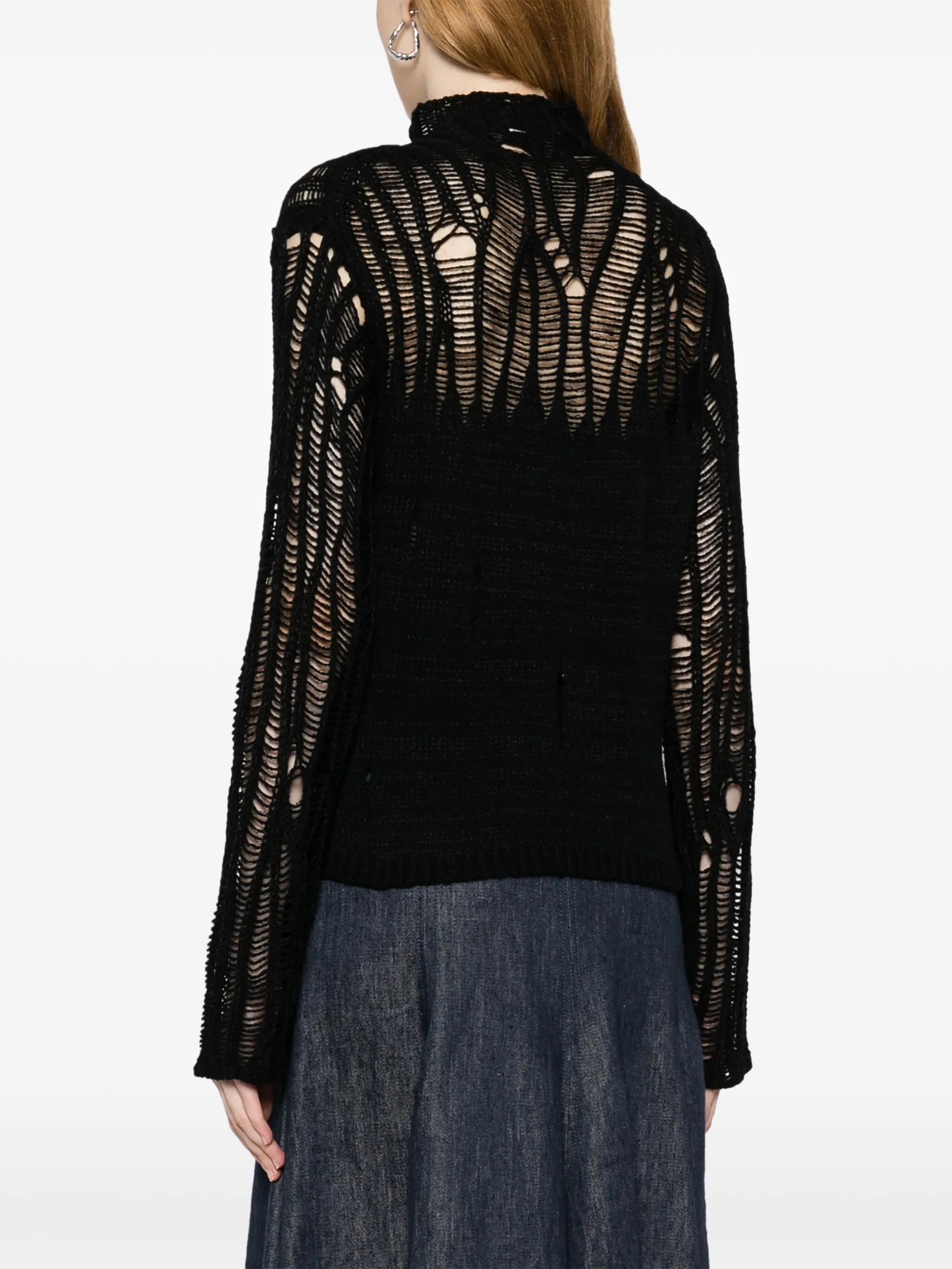 Chloe o1y0825 Turtleneck Sweater in Black Size XS / US 0-2 / IT 36-38 - 4 Thumbnail