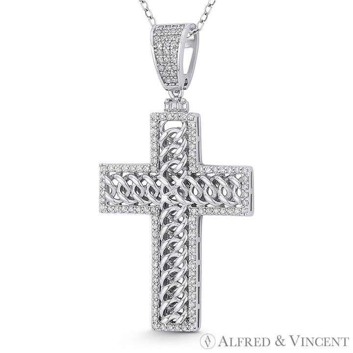 Other Latin Cross CZ Crystal Pendant in .925 Sterling Silver Size ONE SIZE - 1 Preview