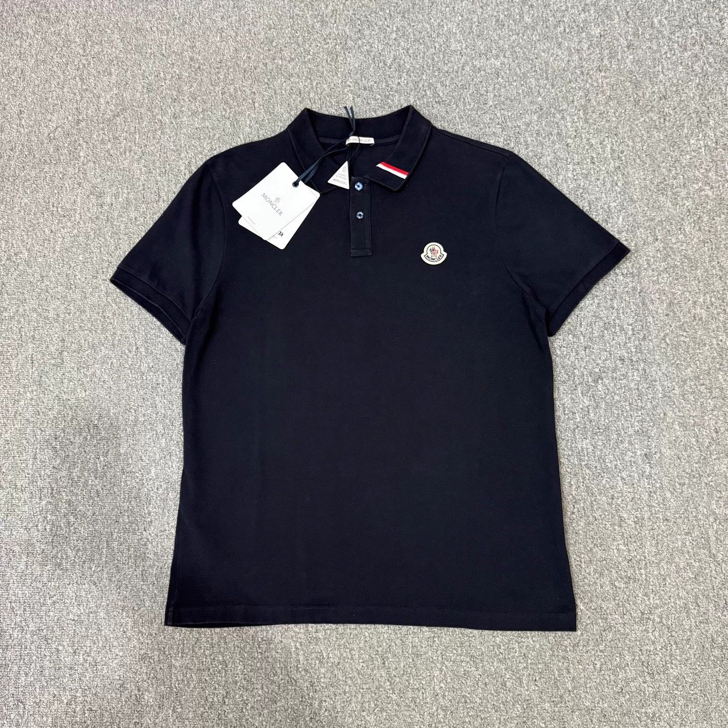 Moncler Moncler Navy Logo Short-Sleeve Polo L Size US L / EU 52-54 / 3 - 1 Thumbnail