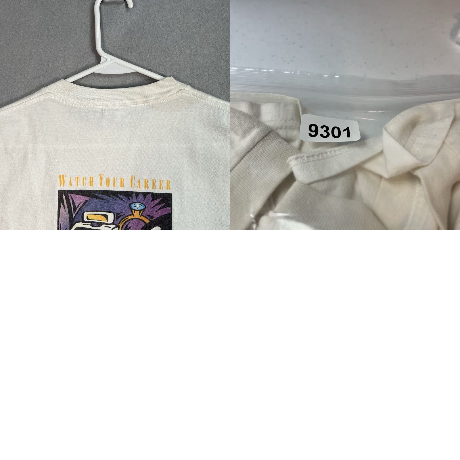 Jerzees VINTAGE 90s Jerzees Watch Your Career Sparkle Shirt Adult XL White Mens Graphics Tee USA Made Size US XL / EU 56 / 4 - 8 Thumbnail